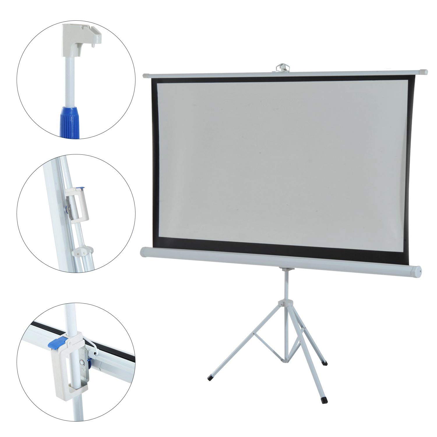 Vivider 100 Inch Projection Screen with Adjustable Tripod Stand - 16:9 HD 4K 3D Compatible for Indoor & Outdoor Use - Perfect for Home Theater, Office Presentations, Movie Nights, and Backyard Projections