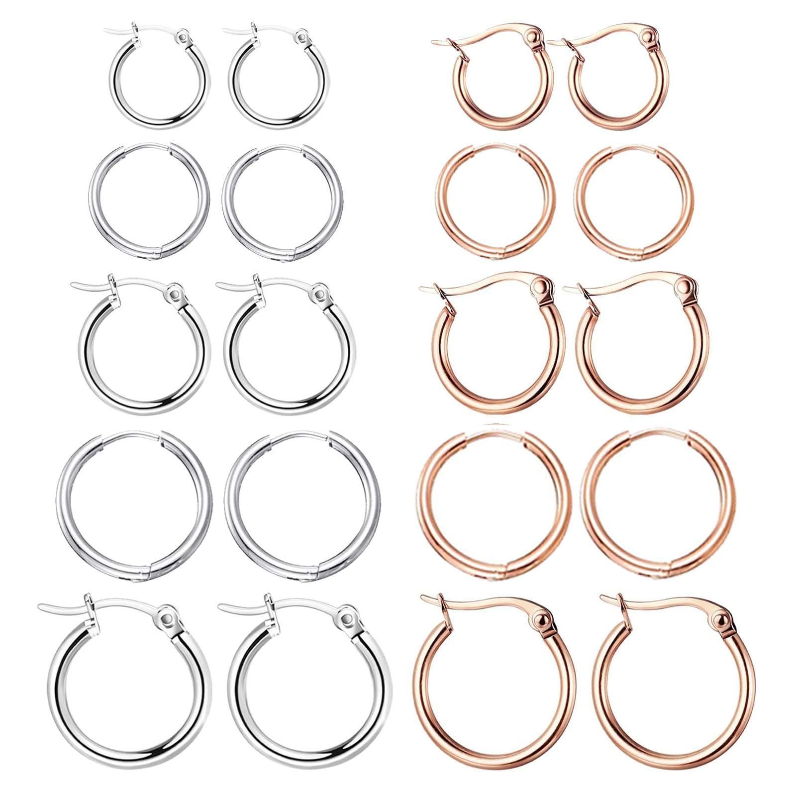 Senteria 3 Pairs 925 Sterling Silver 14K Gold Plated Small Huggie Hoop Earrings for Women & Girls (13mm, 15mm, 20mm) - Perfect for Everyday Wear, Parties & Gifts