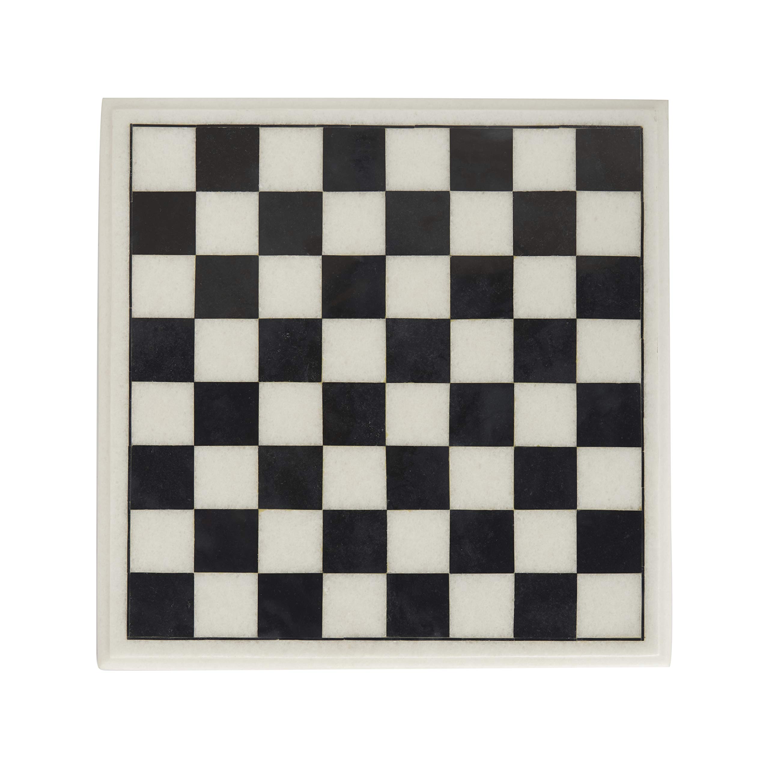 Queenza 18x18 Inch Large Marble Chess Board - Classic Black & White Luxury Weighted Tournament Chess Set for Adults & Kids - Perfect for Home, Office, and Game Room Decor