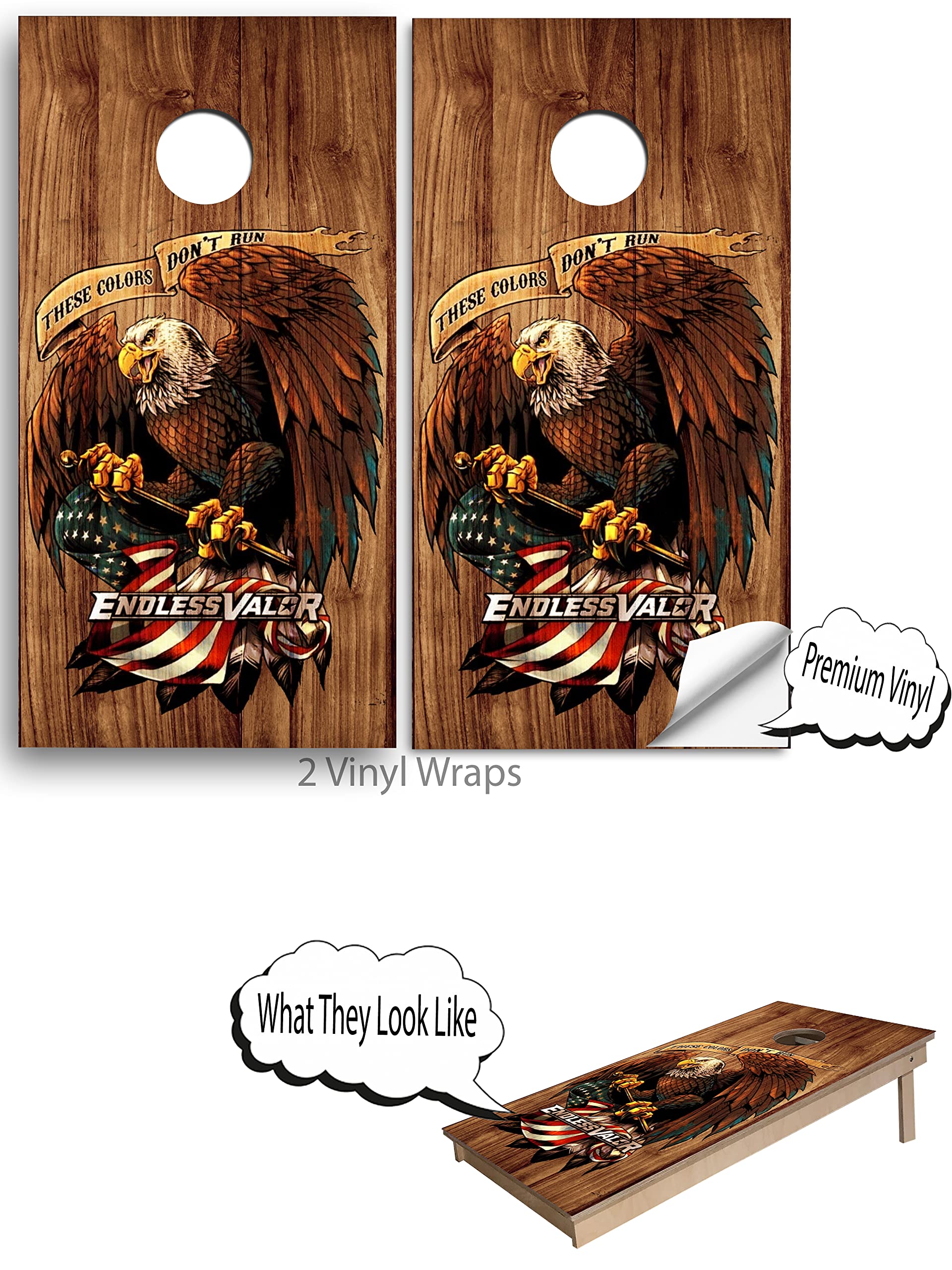 Premium Cornhole Board Wraps & Decals Set of 2 - Customizable Cornhole Skins & Board Covers for Outdoor Games, Tailgating, Backyard Parties & Cornhole Tournaments