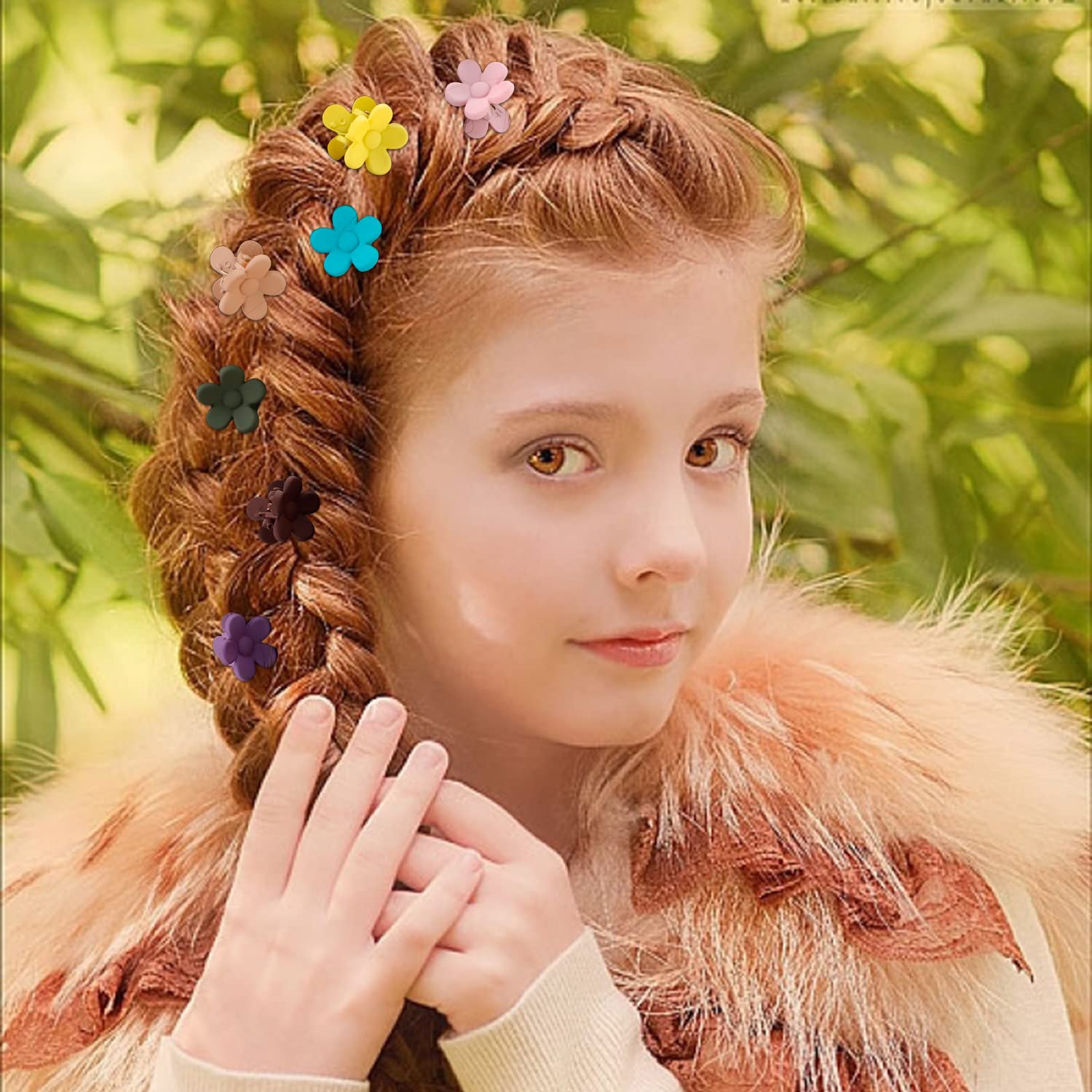 SuPoo Mini Flower Hair Clips Set - 22pcs Small Square Claw Clips for Thin Hair, Tiny Hair Accessories for Girls & Women | Perfect for School, Parties, Weddings & Daily Styling