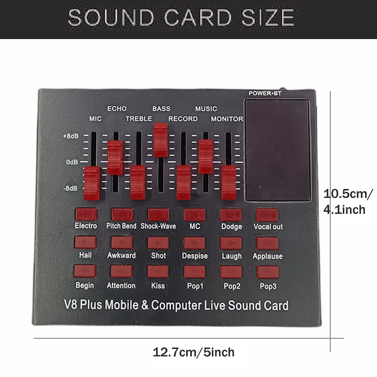 QIeAny Rechargeable USB Sound Card with 12 Voice Effects - Portable Audio Mixer for Live Streaming, Podcasting & Gaming - Compatible with PC, Mobile & Laptop (12-Hour Battery Life) - Perfect for TikTok, YouTube & Discord Voice Changer
