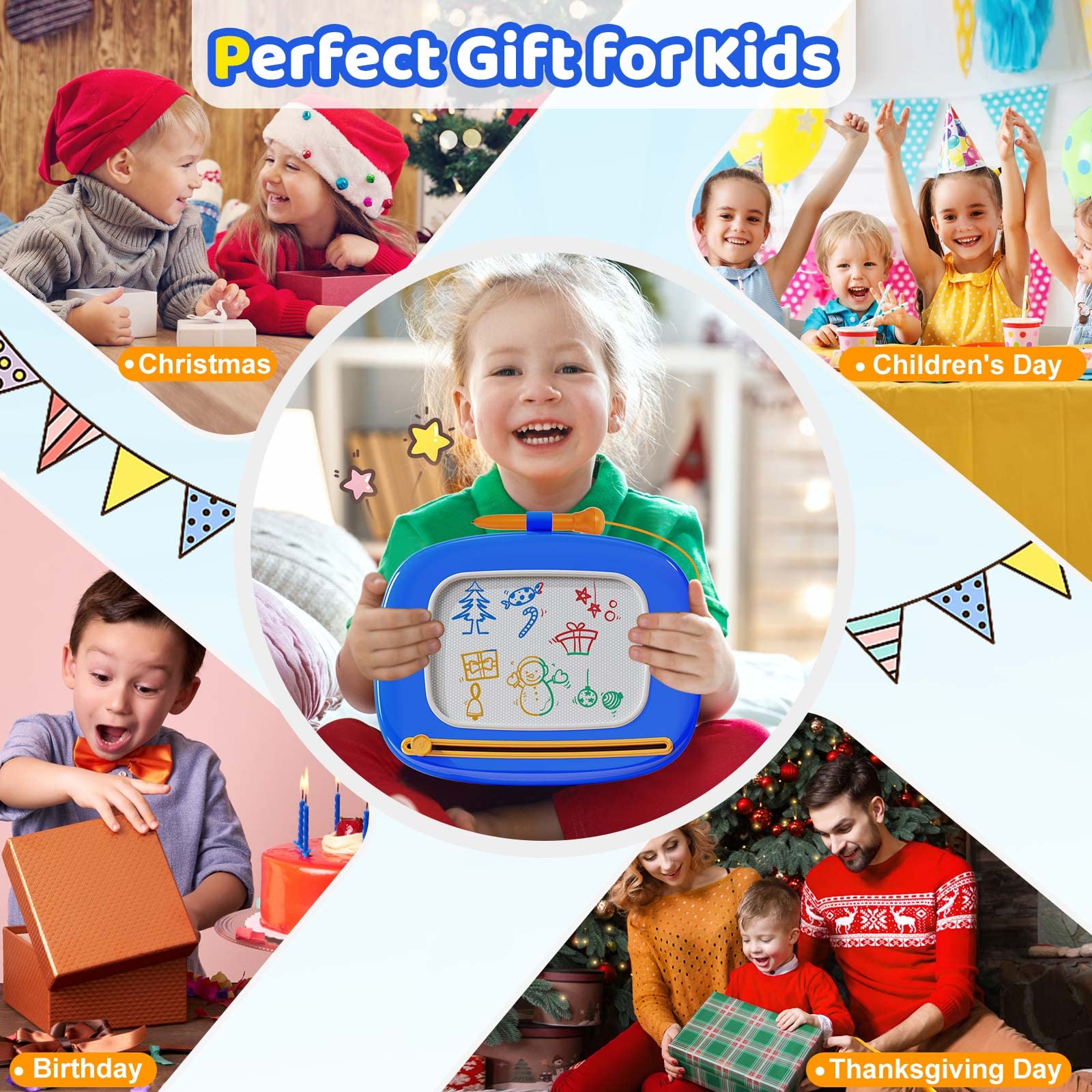 Magnetic Drawing Board for Toddlers 1-3 - Educational Doodle Pad for Kids Birthday Gift - Perfect for Home & Travel Play