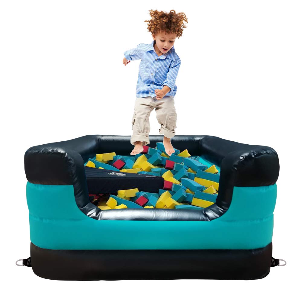 Air Foam Pit Square Pools Bouncy Mats - Foam Pit Accessories for Gymnastics & Tumbling - Indoor/Outdoor Playpen for Kids - Perfect for Backyard, Gym, and Playground Fun