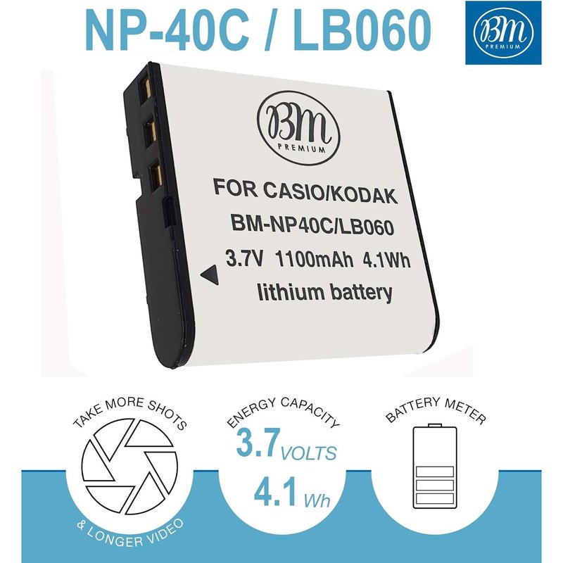 BM Premium 2-Pack LB 060 Rechargeable Batteries with Dual USB Charger for Kodak PixPro Cameras - Perfect for Travel Photography & Vlogging Accessories