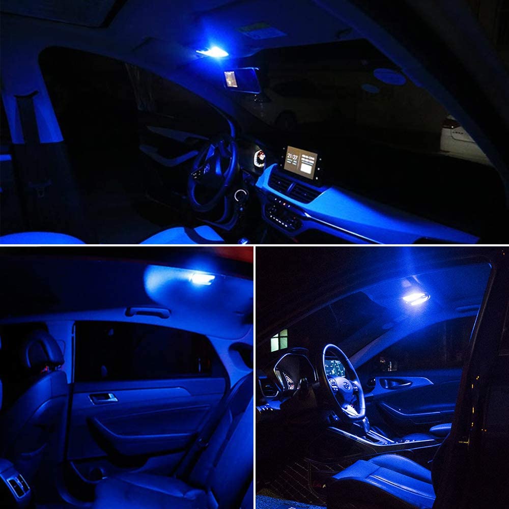Everbright 6-Pack Blue 44MM 578 LED Bulbs - 569 211-2 212-2 Festoon LED Dome Lights for Car Interior, Trunk & License Plate (DC-12V) - Perfect for Vehicle Interior Lighting Upgrade & Customization