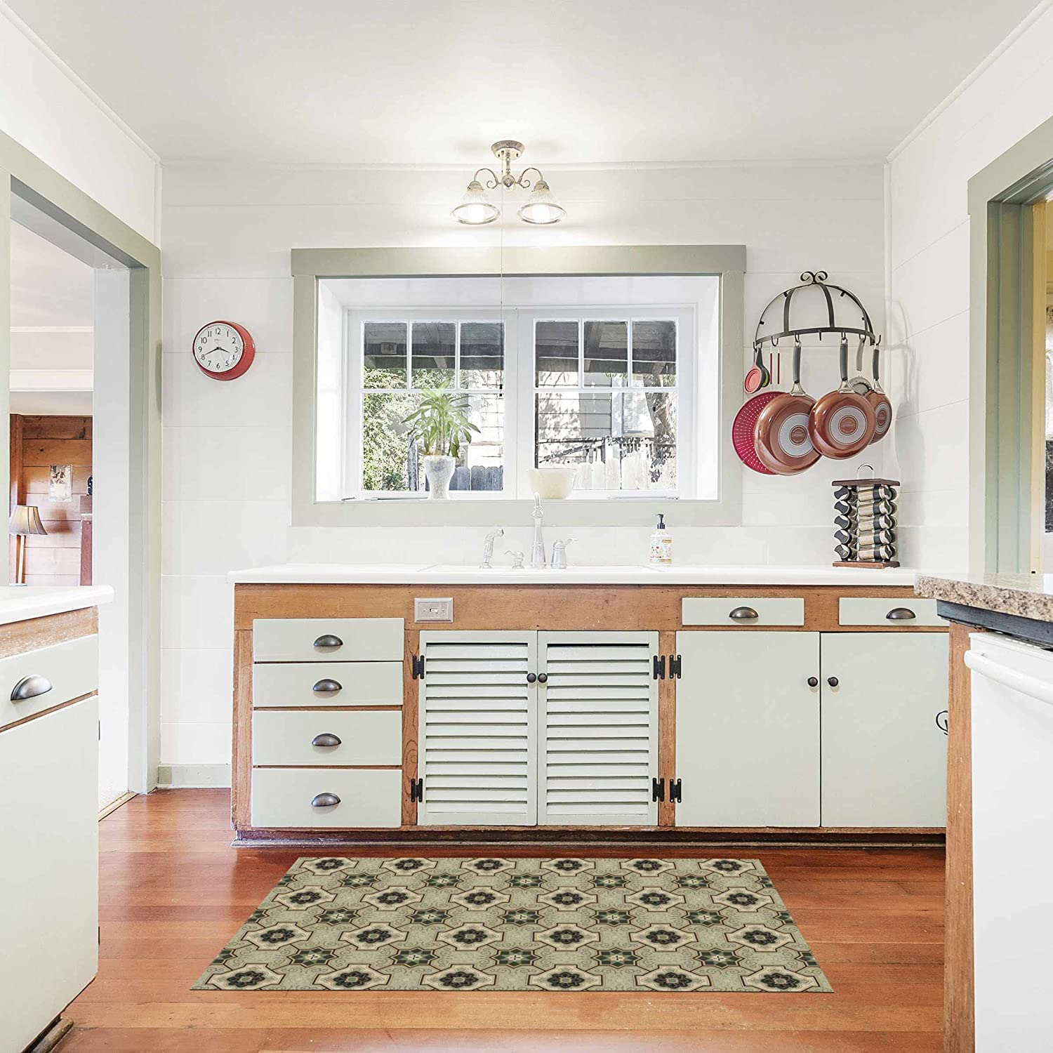 Bungalow Flooring Lincoln FlorArt Kitchen Mat 3' x 5' – Non-Slip, Water & Stain Resistant, Machine Washable – Made in USA – Perfect for Kitchens, Bathrooms & High-Traffic Areas
