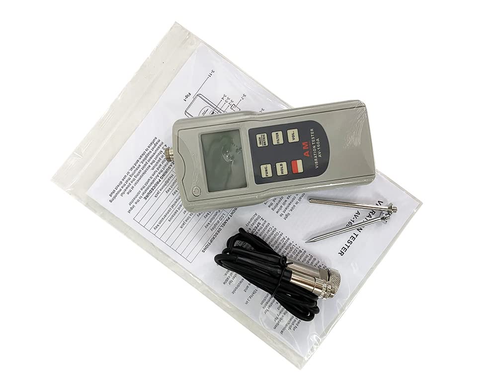 Digital Vibration Tester Meter - Portable Vibrometer with Piezoelectric Accelerometer for Mechanical Vibration Measurement | On-Site Industrial Equipment Monitoring & Machine Maintenance Tool