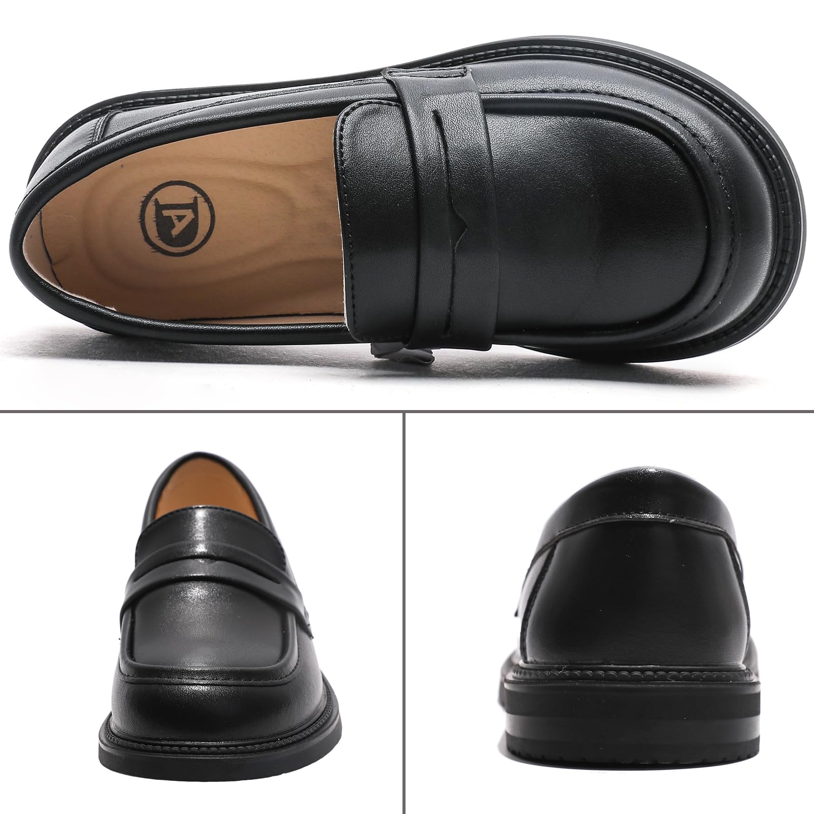 WUIWUIYU Boys & Girls Casual Slip-On Loafers - Round Toe Leather Dress Shoes for Church, School Uniform & Formal Occasions (Toddler/Little Kid/Big Kid) - Perfect for Weddings, Parties and Daily Wear