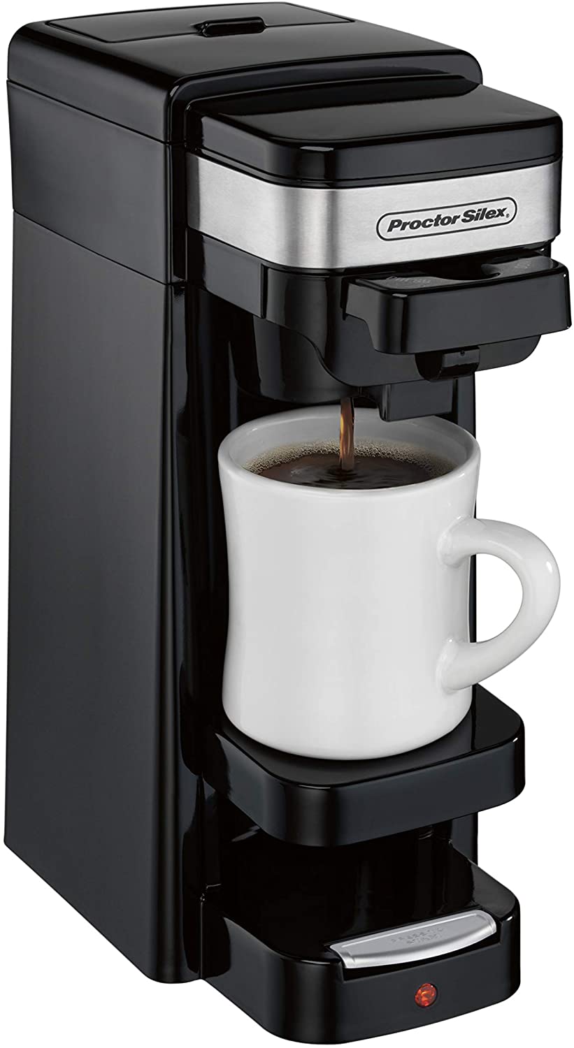 Proctor Silex 49969C Single Serve Coffee Maker - Compact & Fast Brewing for Home, Office, or Dorm Use