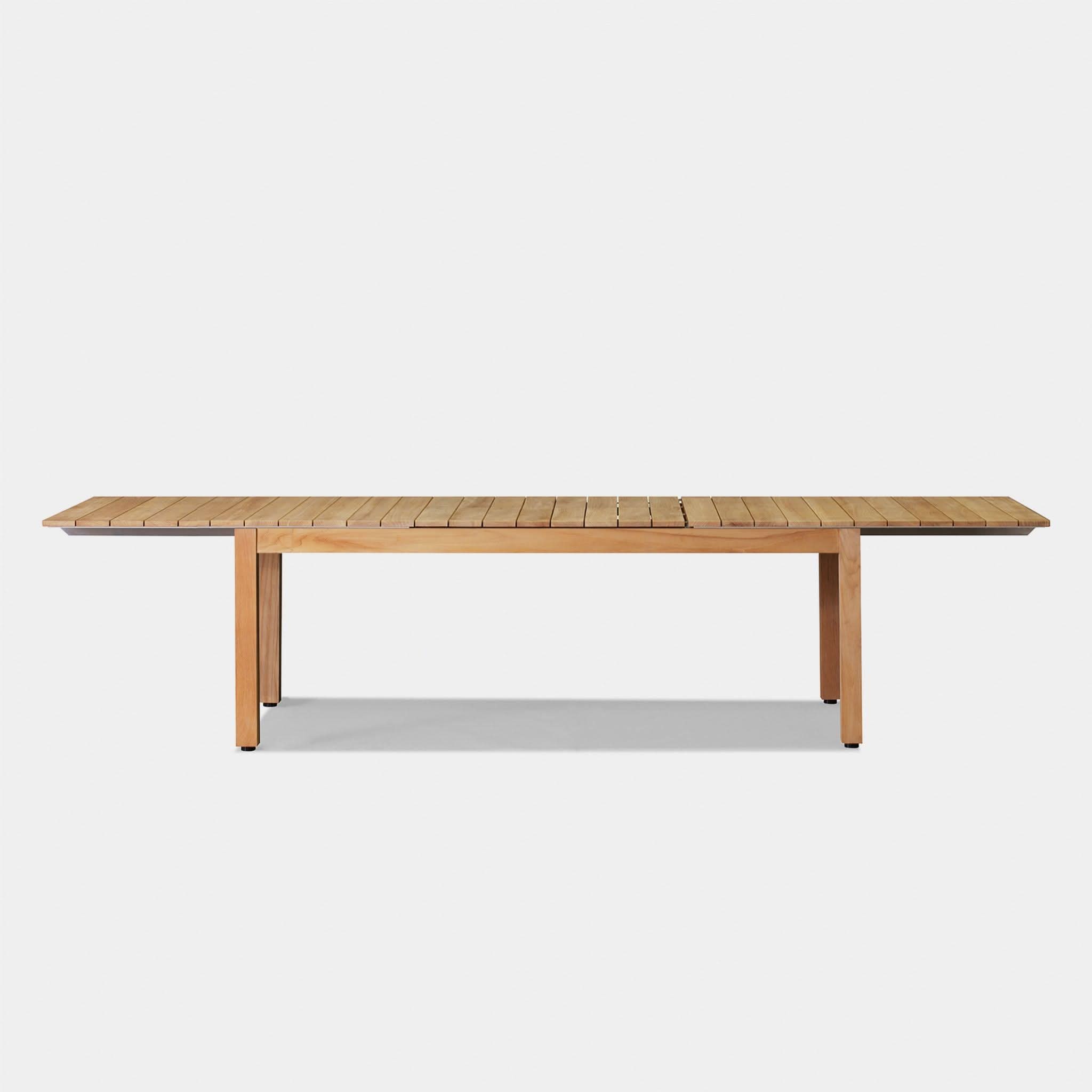 Pacific Teak Extension Dining Table - Expandable Solid Wood Table for 6-10 People - Perfect for Family Gatherings & Dinner Parties