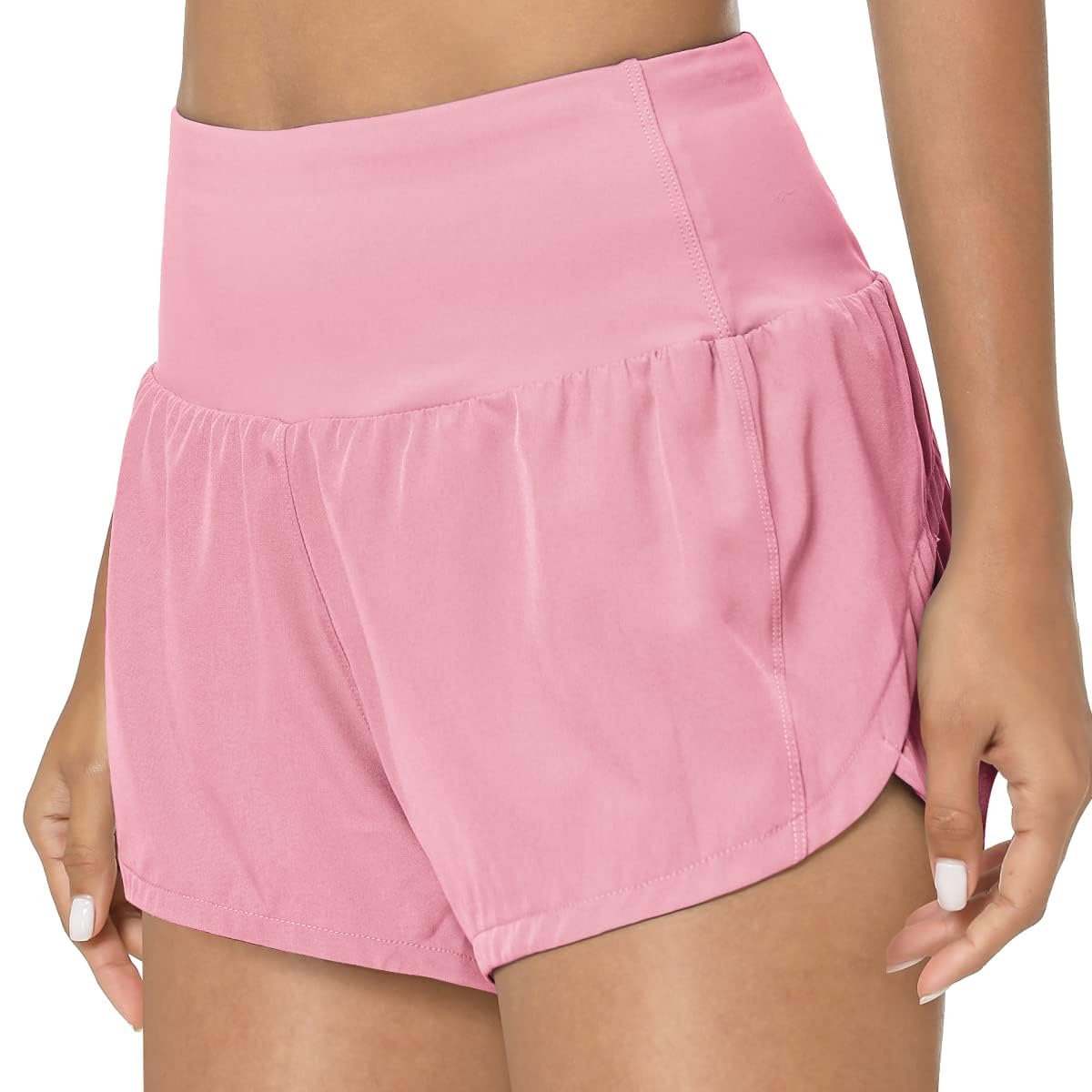 GYM RAINBOW Women's High Waisted Workout Shorts - Lightweight Quick Dry Athletic Running Shorts with Pockets for Yoga, Gym & Outdoor Activities