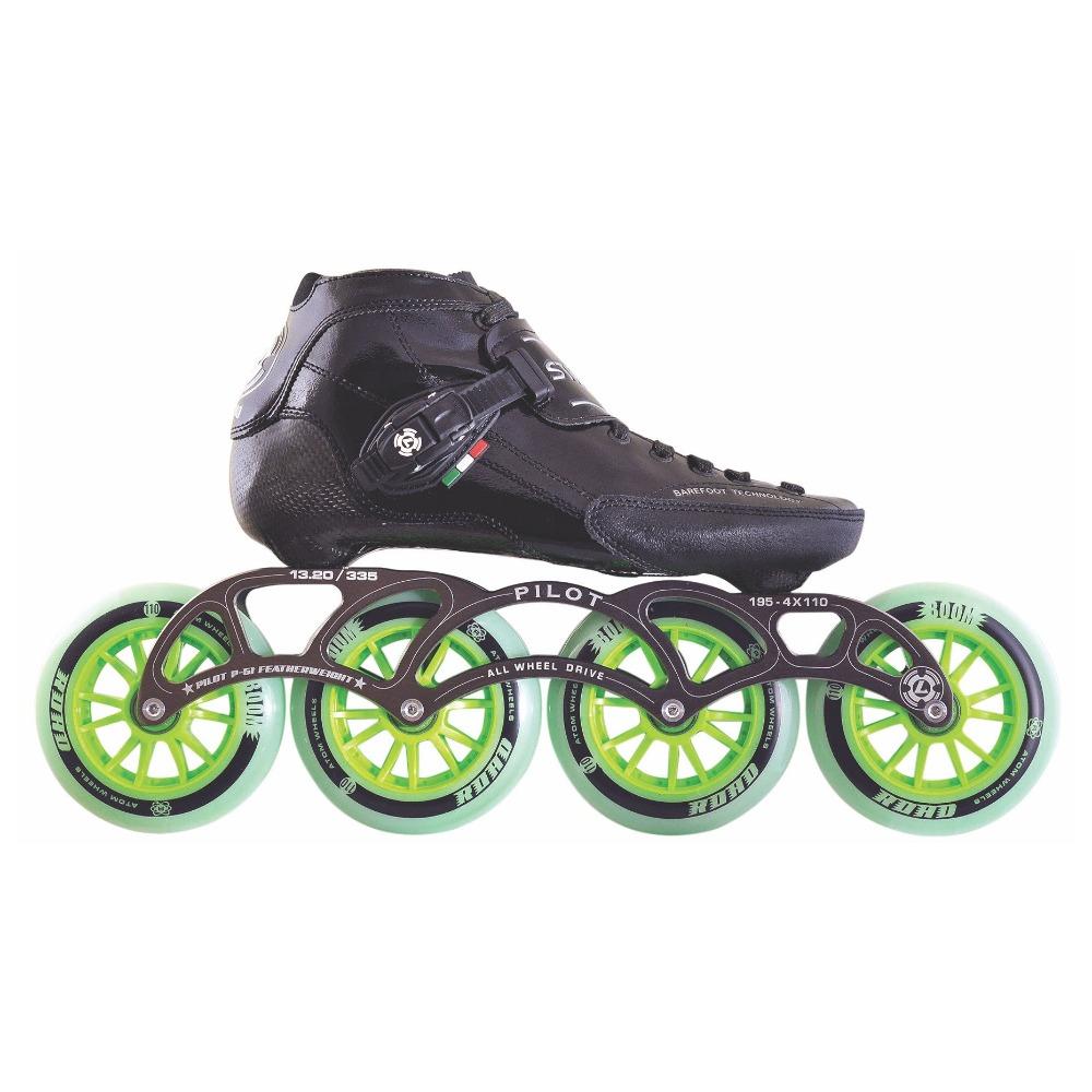 Luigino Strut Pro 4x100mm Inline Speed Skates - Professional Racing Rollerblades for Adults - Perfect for Competitive Speed Skating & Marathon Training