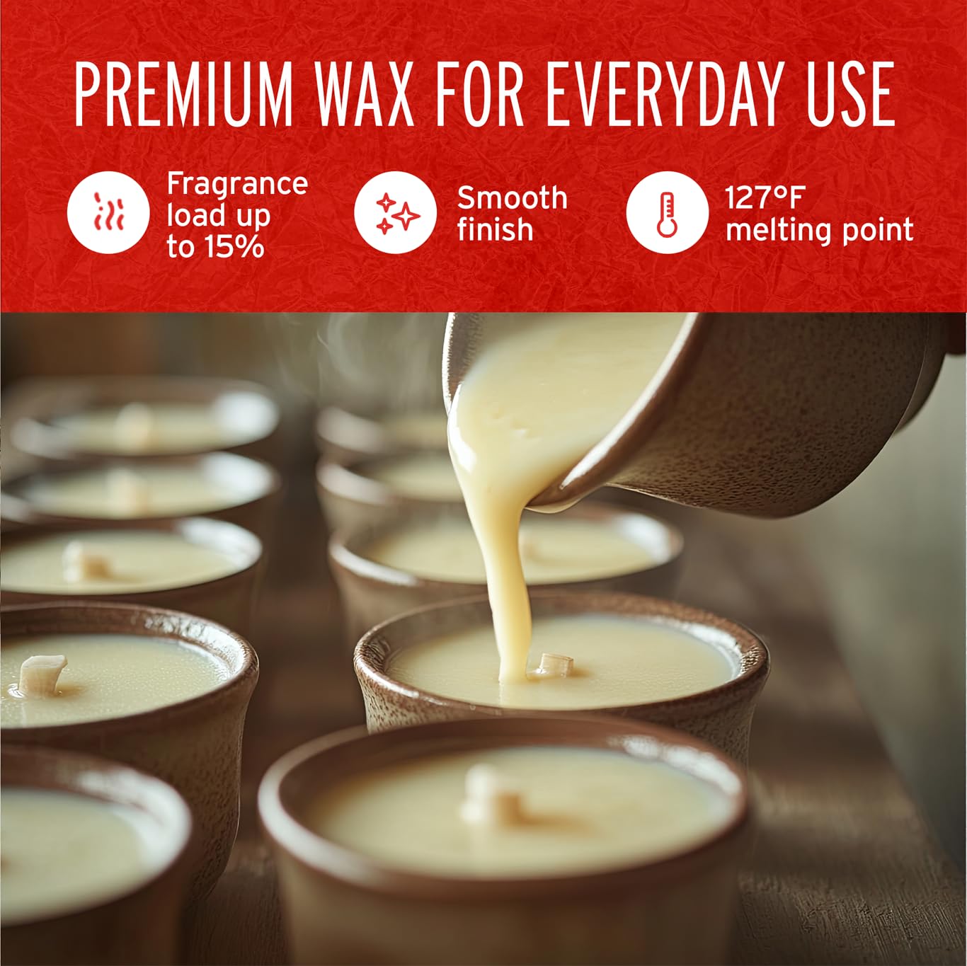 Premium Paraffin Wax for Candle Making - 10 lb Pack of Easy-Melt Wax Pastilles (127°F Melt Point) - Ideal for DIY Candles, Home Fragrance & Craft Projects