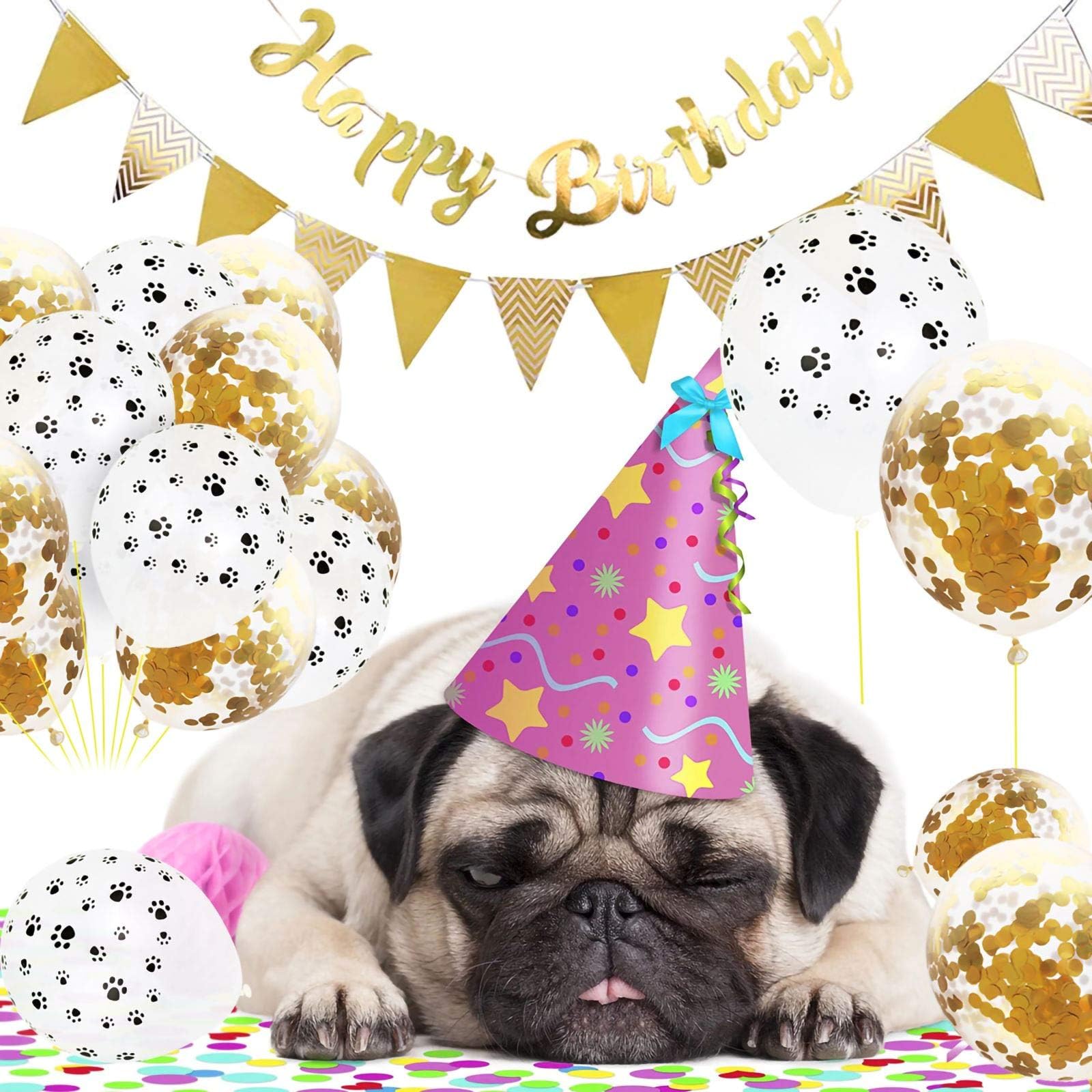 Cat Birthday Party Supplies - Meow Letter Balloons, Cat Paw Print Balloons & Happy Birthday Banner for Pet Celebration | Perfect for Kitty Themed Birthday Decorations, Adoption Parties & Cat Lover Events