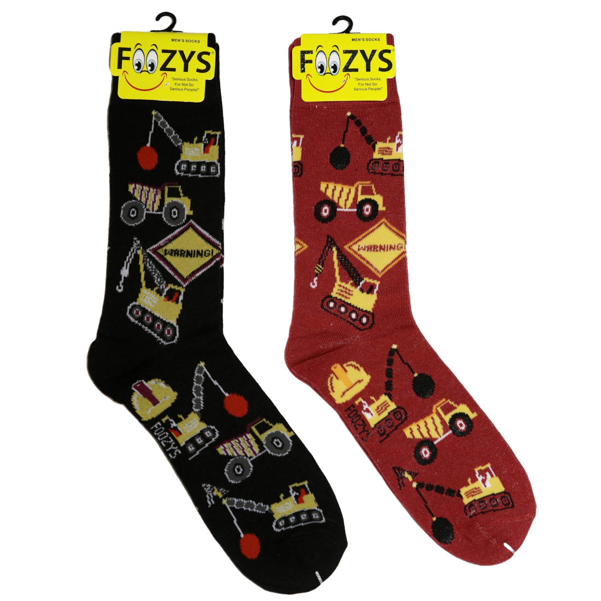 Foozys Men's Crew Socks - Fun Automotive & Travel Novelty Socks (2-Pack) | Comfortable Casual Socks for Car Enthusiasts & Road Trips