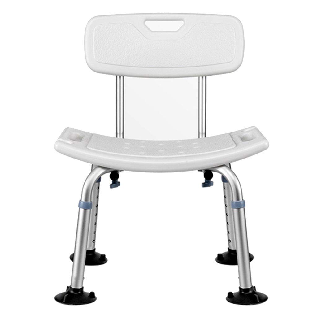 CHEWYNP Folding Shower Chair for Elderly & Disabled - Non-Slip Bath Stool with Back Support, Adjustable Height for Adults, Pregnant Women & Seniors - Perfect for Bathroom Safety & Assisted Living (Size B)