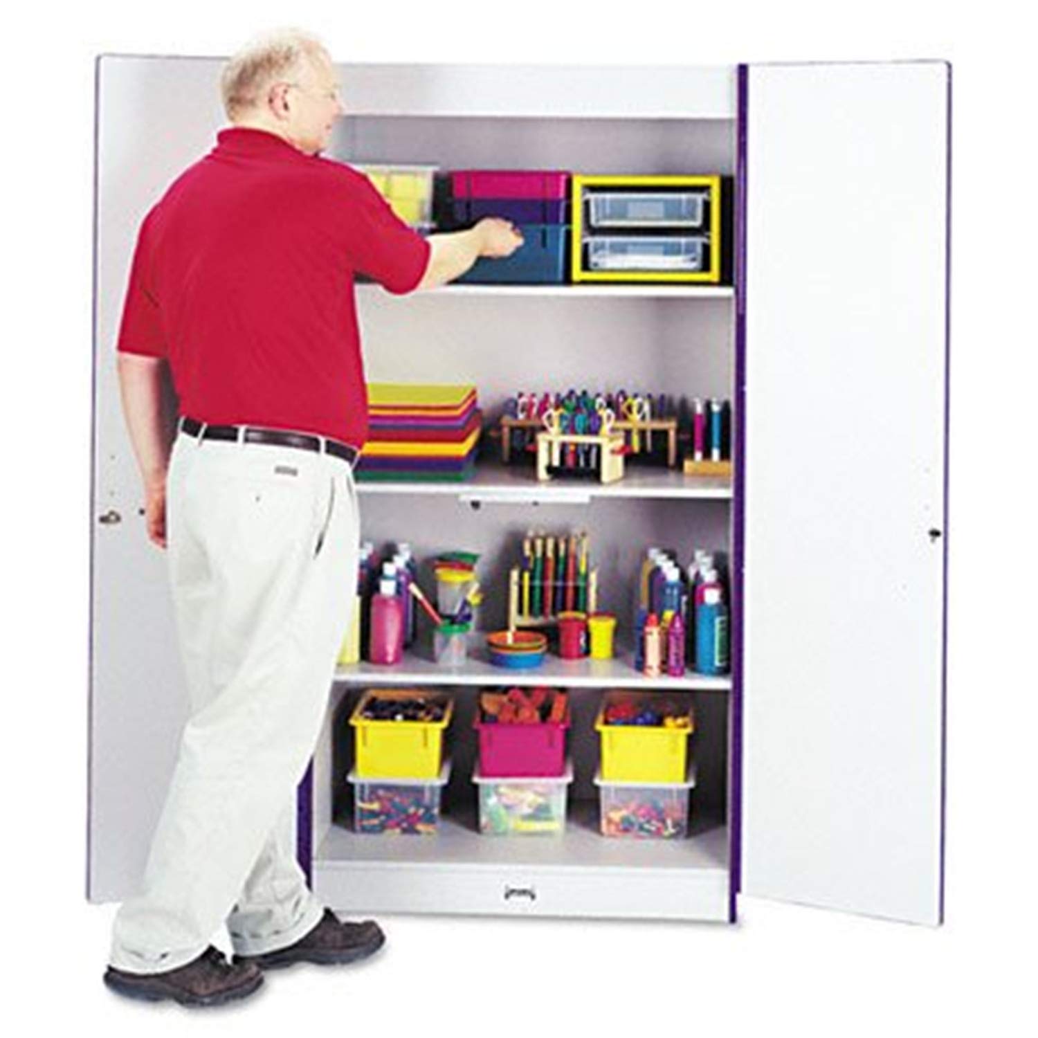 Jonti-Craft 5950JC004 Rainbow Accents Classroom Closet Deluxe - Purple Storage Cabinet for Kids | Perfect for Preschool, Kindergarten & Daycare Organization