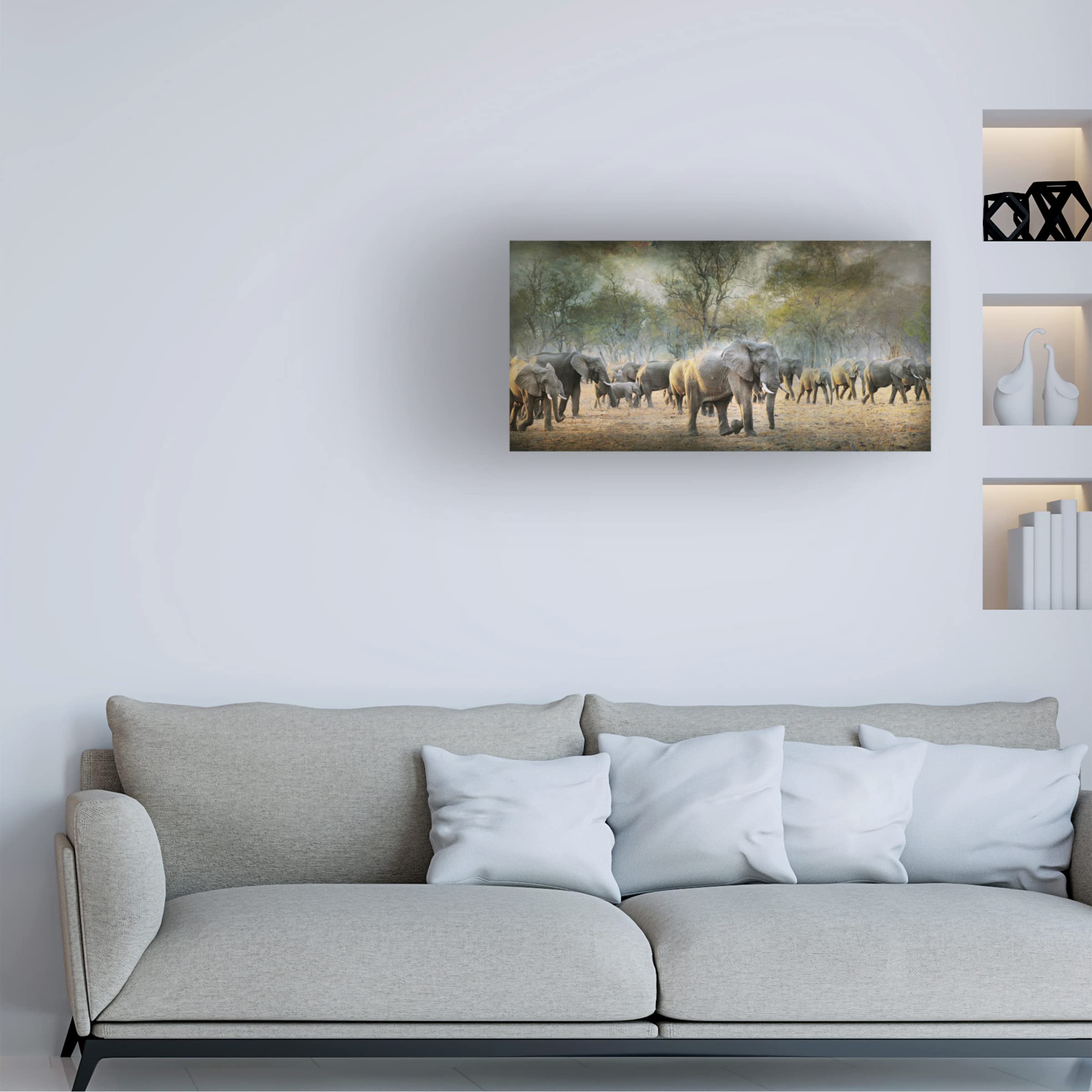 Trademark Fine Art 'The Herd' Canvas Wall Art by Antonio Grambone - Modern Home Decor for Living Room, Bedroom & Office