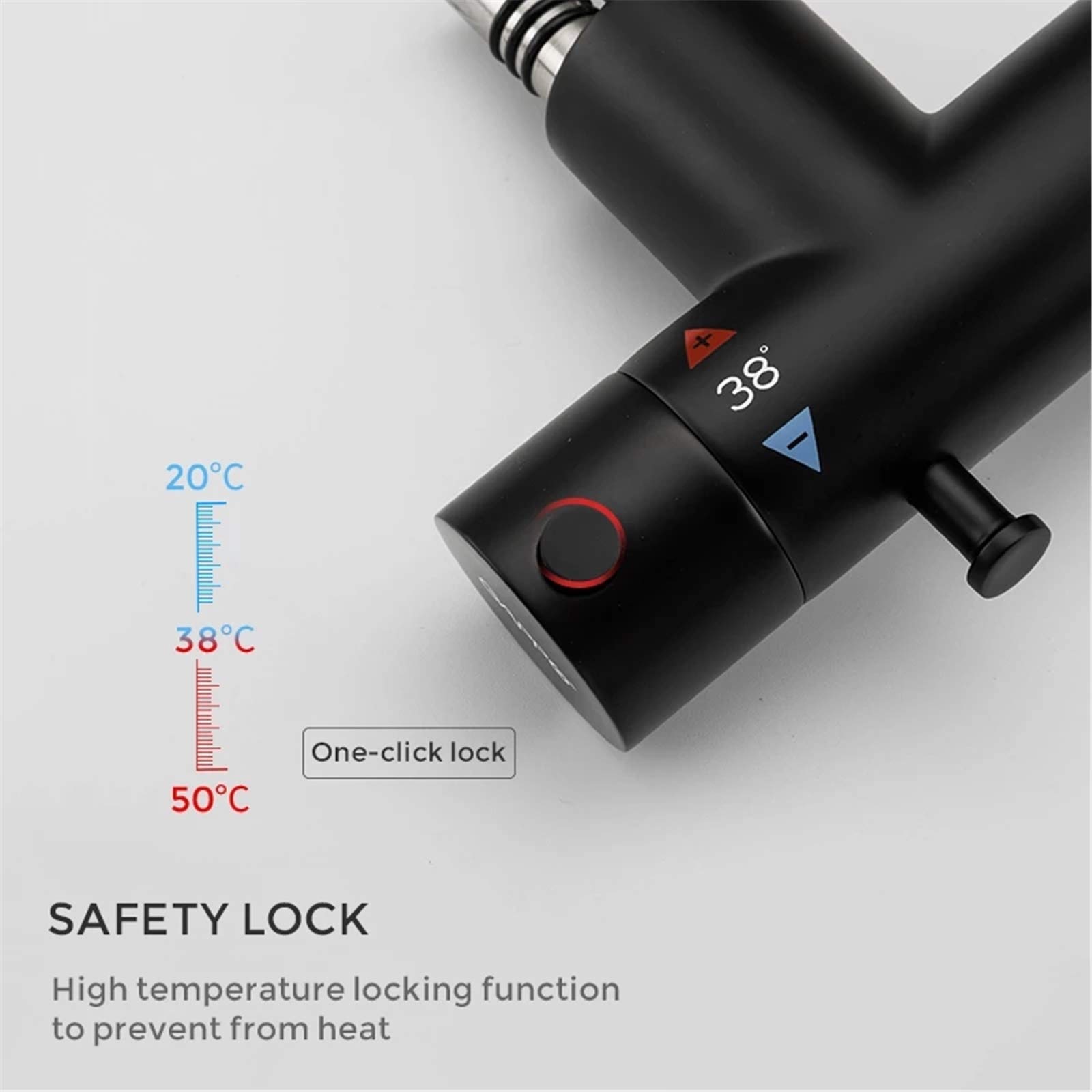 XBSXP Black Thermostatic Bidet Faucet - Brass Toilet Sprayer with Temperature Control - Bathroom Bidet Shower for Toilet Cleaning & Personal Hygiene - Perfect for Modern Bathrooms & Water Conservation