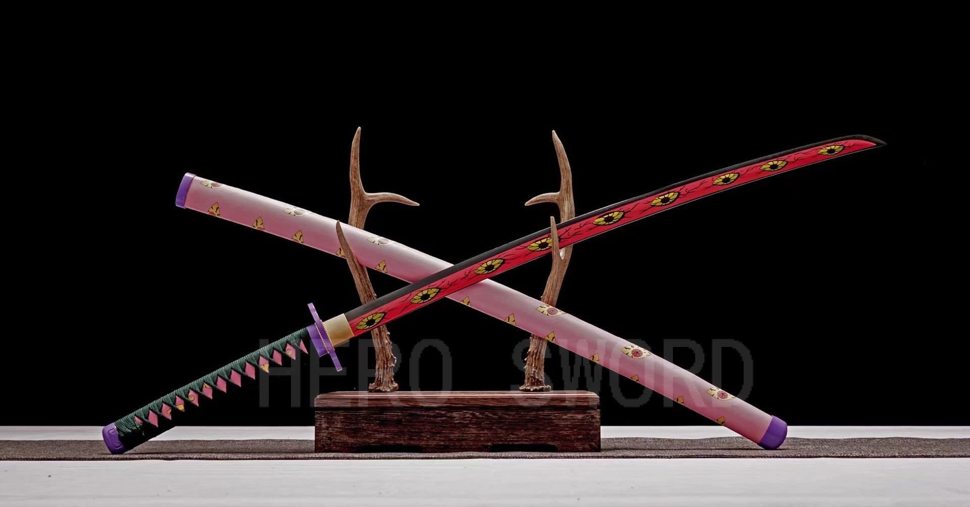 HERO SWORD Japanese Anime Katana - Hand Forged 1045 Carbon Steel Samurai Sword, Full Tang Handmade Sharp Blade - Demon Slayer Inspired Katana for Cosplay, Martial Arts Training & Anime Collection