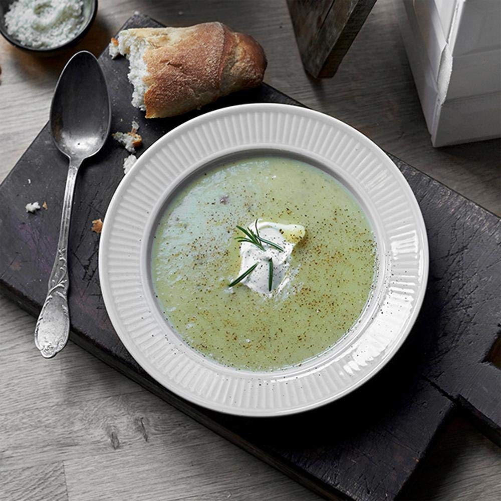 Premium Pillivuyt Plissé White Porcelain Soup Bowl & Plate Set - 8.5 Inch Diameter, 8 oz Capacity - Elegant Dinnerware for French Onion Soup, Pasta, Salad & Dessert Serving - Perfect for Restaurants, Dinner Parties & Home Dining