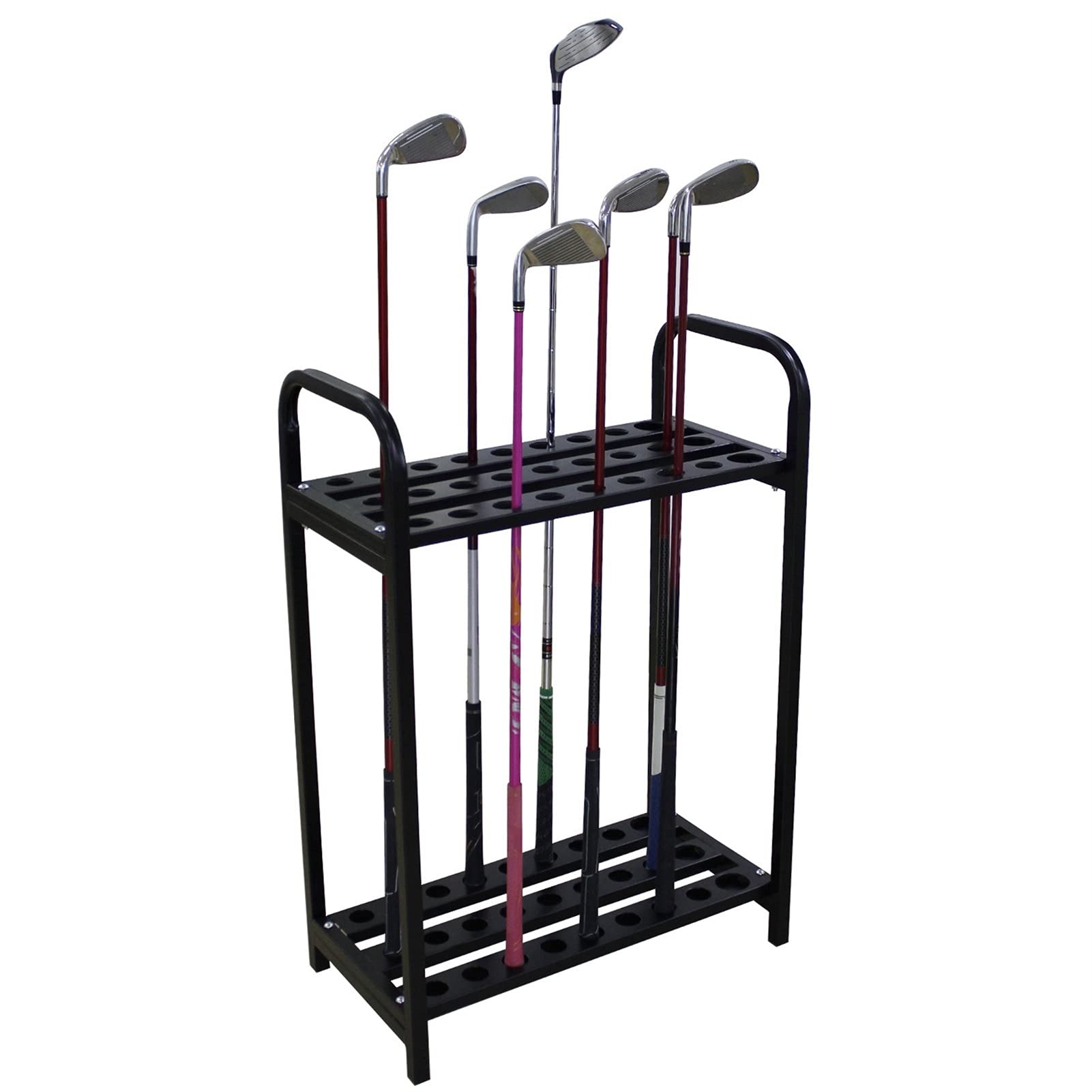 Premium Acrylic Golf Club Stand Holder - 27 Club Organizer Display Rack for Putters & Irons | Golf Course, Pro Shop & Home Storage Solution | Durable Black Golf Equipment Organizer for Indoor & Outdoor Use