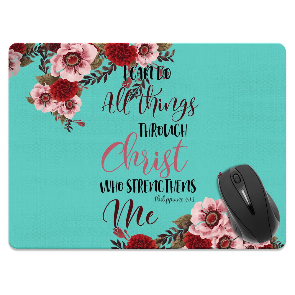 FINCIBO XL Non-Slip Bible Verse Mousepad for Office & Gaming - Philippians 4:13