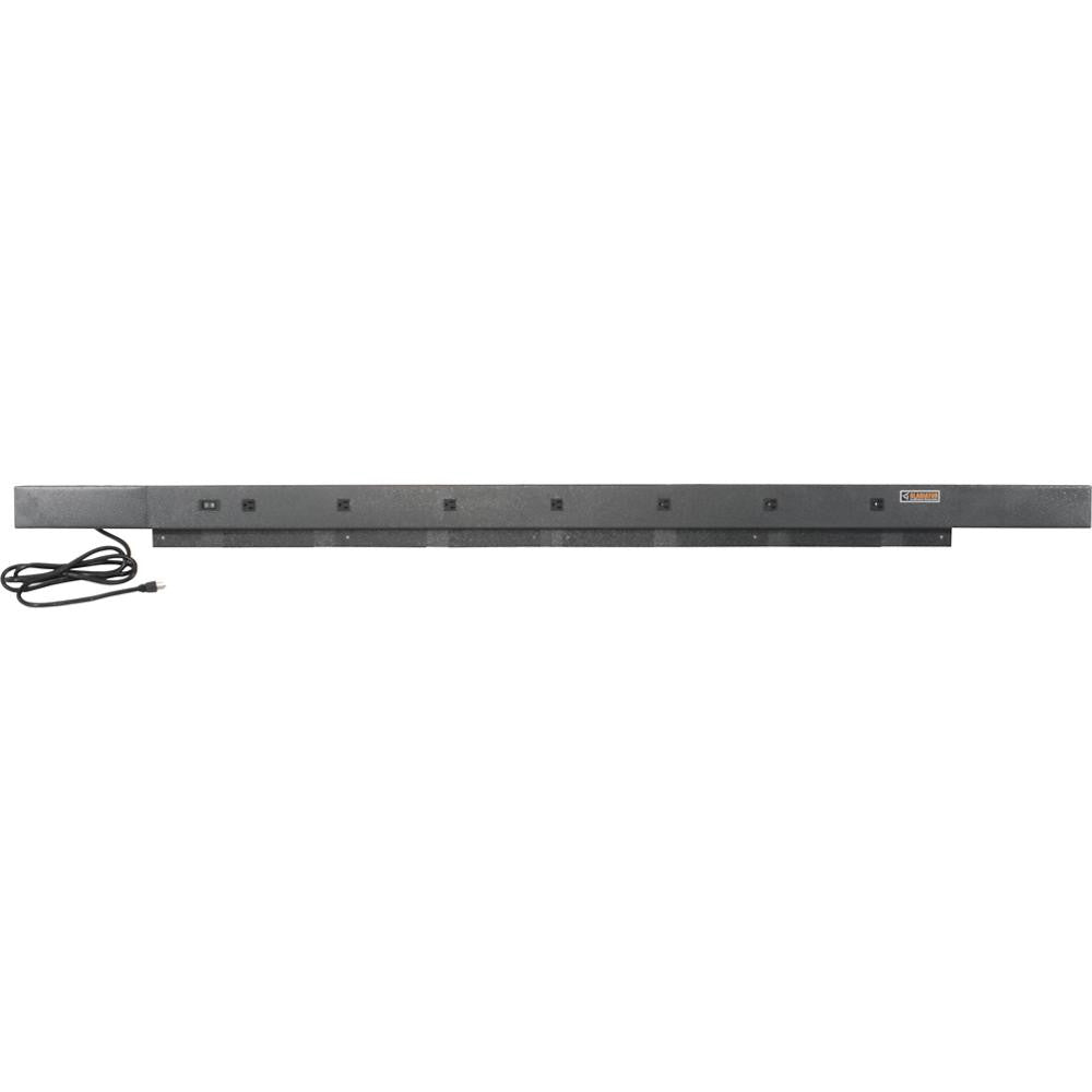 6' Wide 9-Outlet Heavy Duty Workbench Power Strip with Hammered Granite Finish - Perfect for Garage, Workshop & Home Office Organization