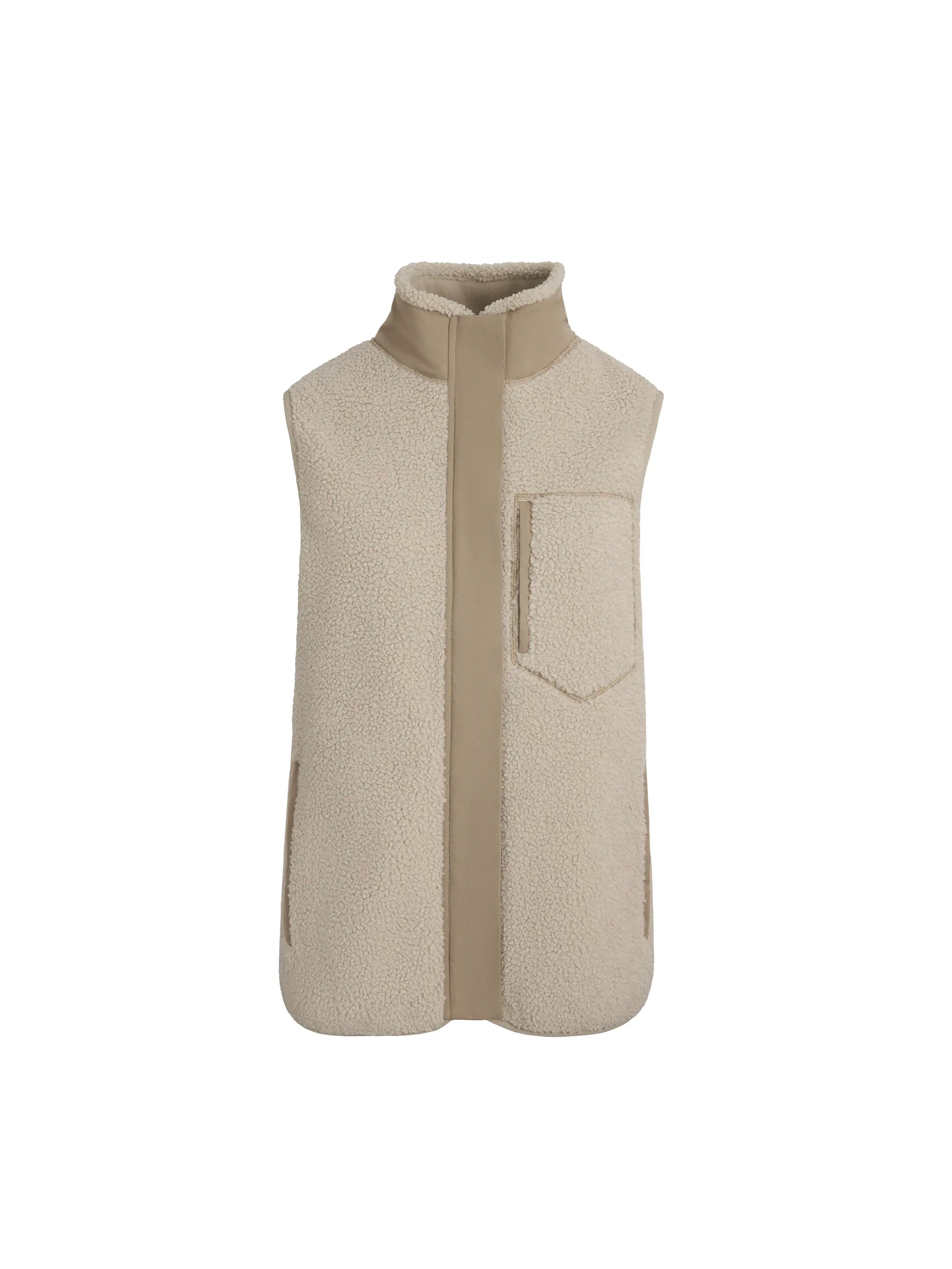 Agnes Fleece Gilet Vest for Women - Soft & Warm Ecru Puffer Jacket - Perfect for Outdoor Hiking, Camping & Winter Layering