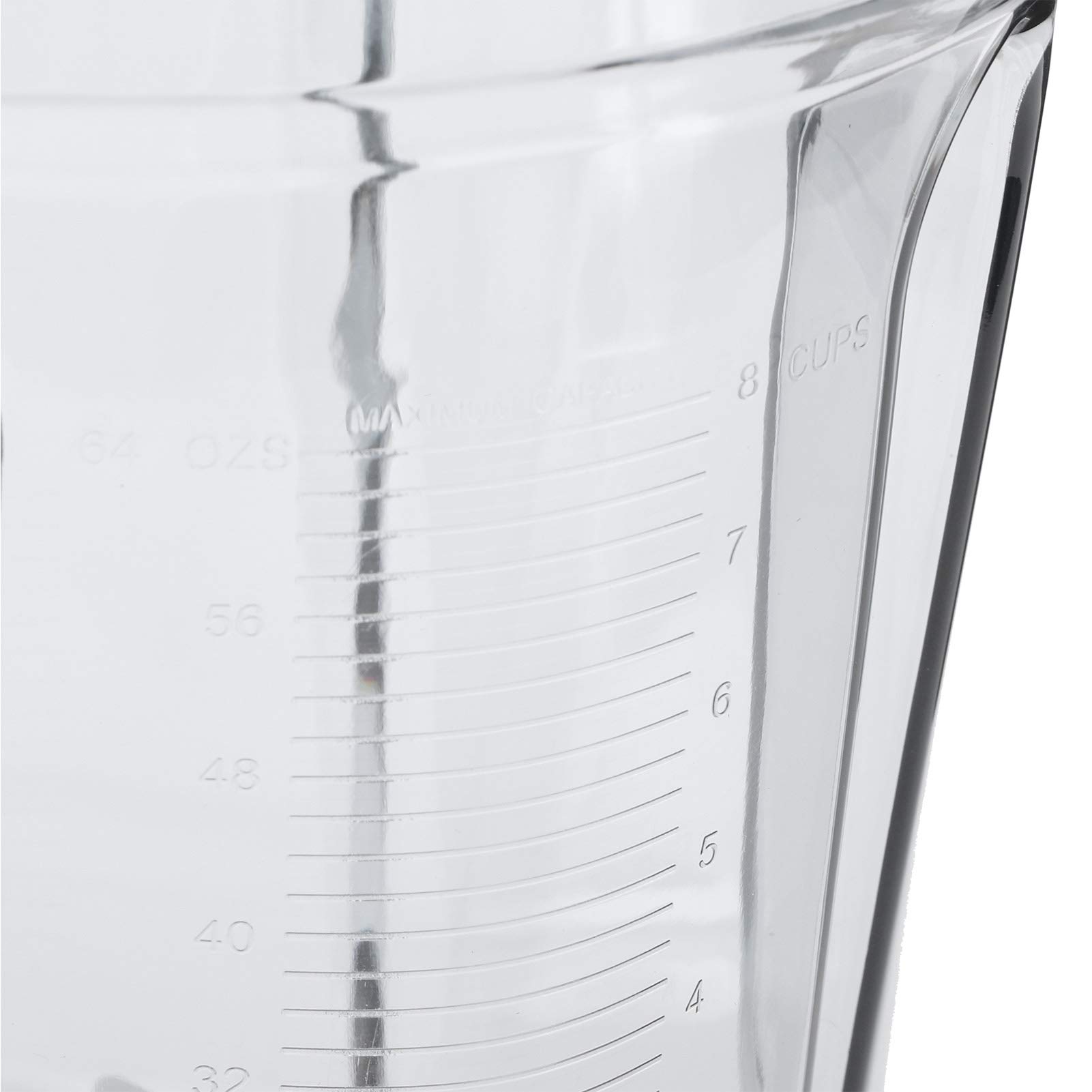 Replacement Transparent Blender Container with Blade Lid - 64oz BPA-Free Pitcher with Ounce & Cup Measurements - Perfect for Smoothies, Juices & Food Prep