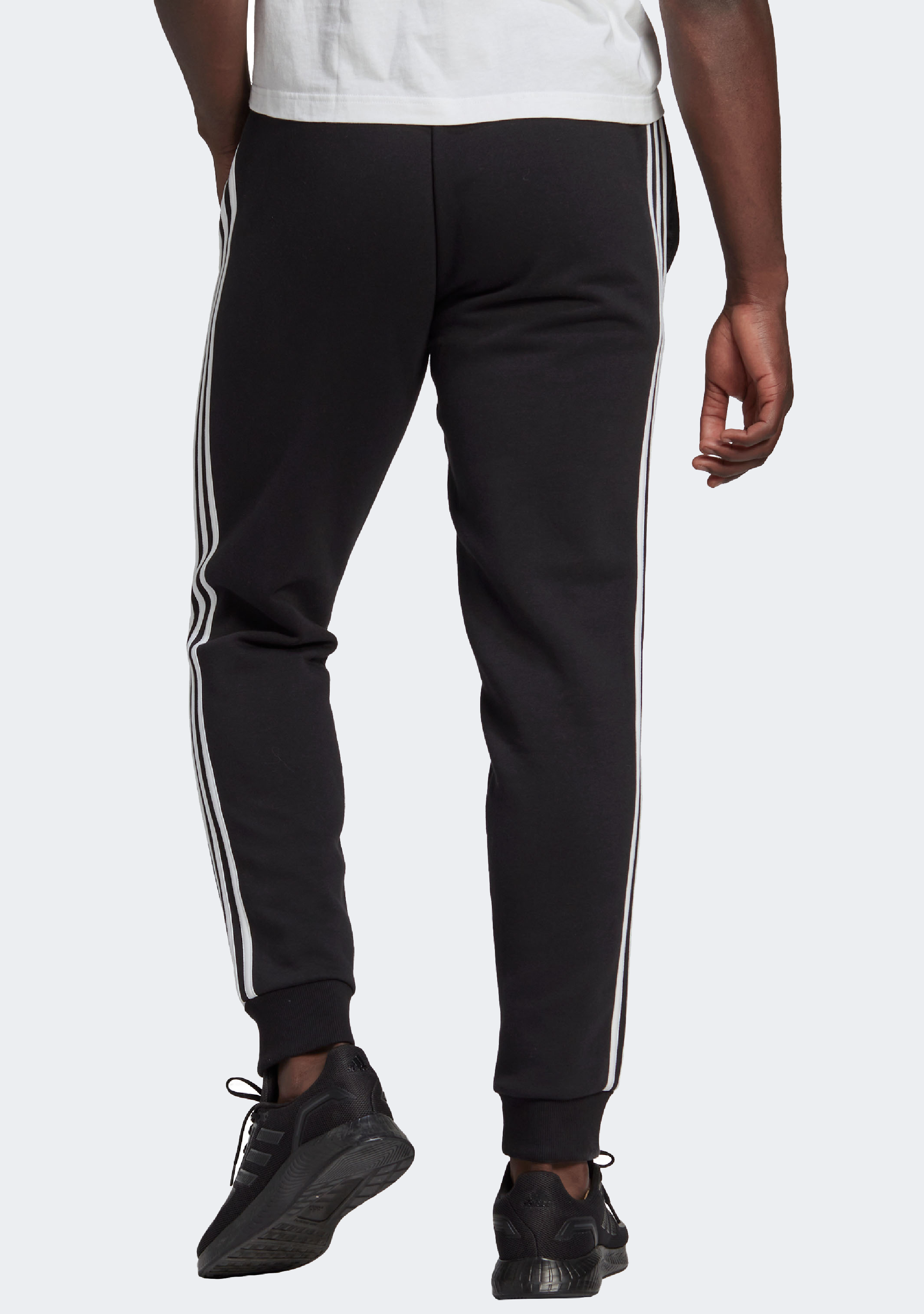 Adidas Men's Essentials Fleece Tapered Cuff 3-Stripes Jogger Pants - Comfortable Athletic Sweatpants for Gym, Running & Casual Wear
