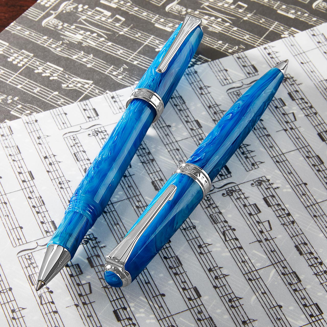True Writer Classic Blue Danube Pen - Premium Ballpoint Pen for Smooth Writing, Elegant Gift for Professionals & Students - Perfect for Office, School & Everyday Use