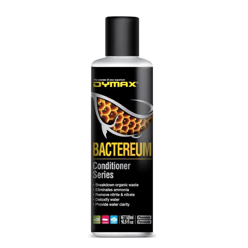Dymax Bactereum 500ml - Premium Aquarium Water Conditioner for Fish Tank, Removes Chlorine & Detoxifies Heavy Metals | Ideal for Freshwater & Saltwater Tanks, Shrimp & Coral Reef Aquariums