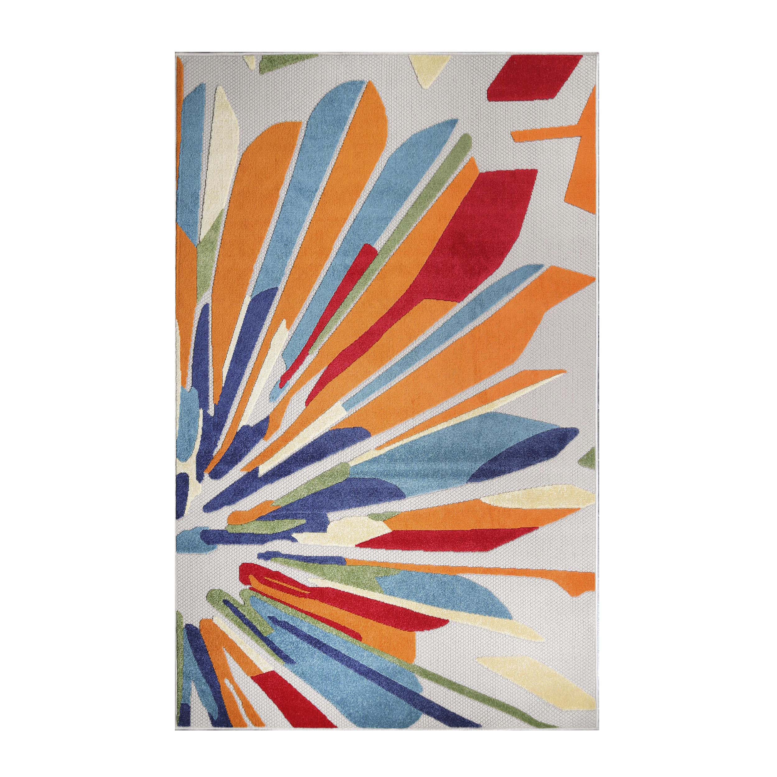 Leander Modern Geometric Abstract Indoor/Outdoor Area Rug - Non-Slip Living Room Carpet, Bedroom Runner for Home Decor | Perfect for Hallway, Patio & Office Spaces