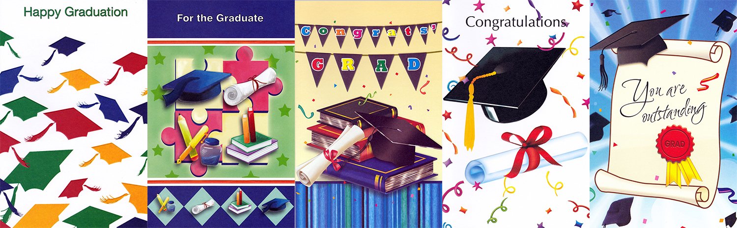 30 Pack Assorted Graduation Greeting Cards - Perfect for Graduation Parties, Commencement Ceremonies & Congratulations Gifts (English)