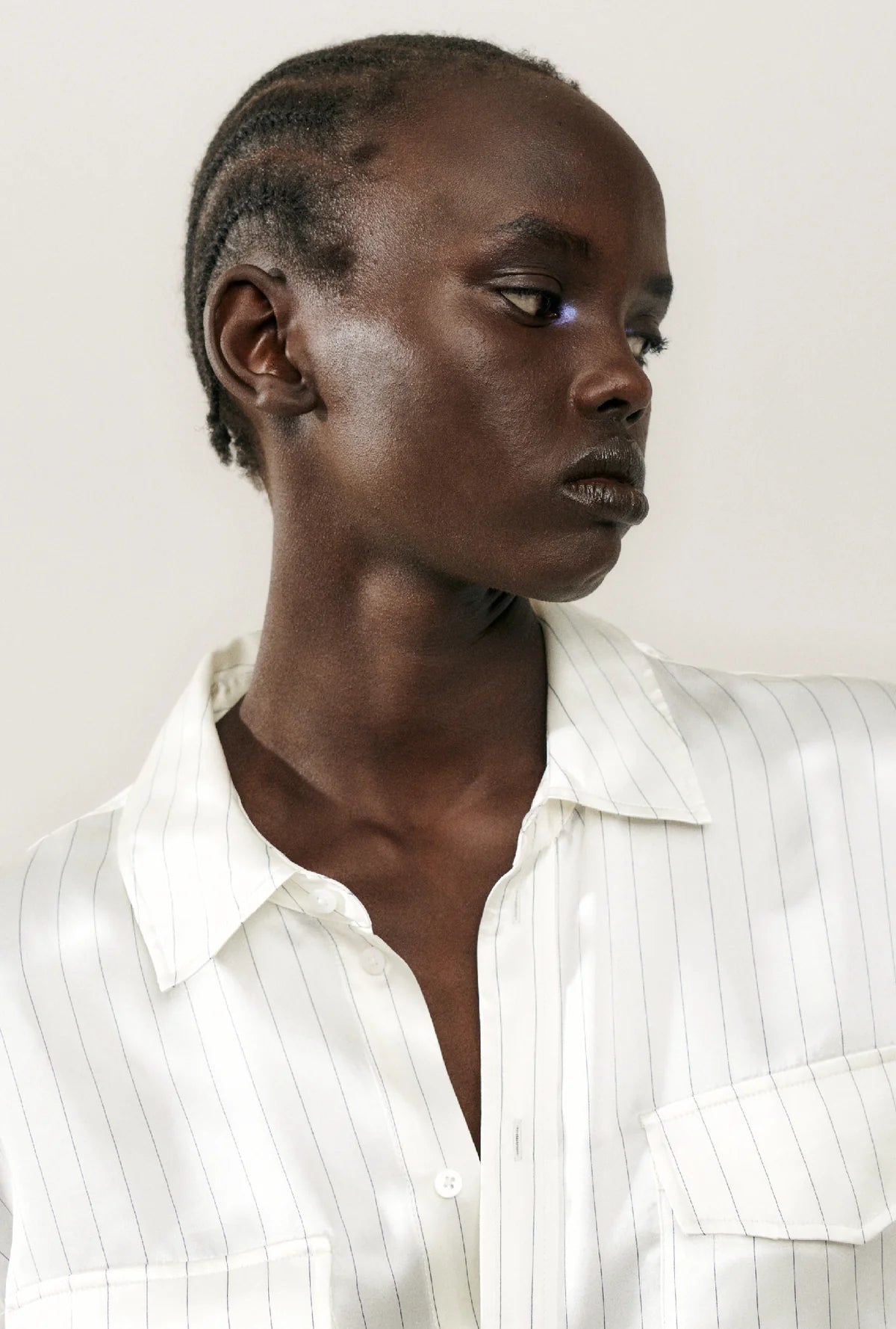 Stylish White Pinstripe Boyfriend Shirt for Women | Trendy Oversized Casual Blouse | Perfect for Office, Date Night & Everyday Wear