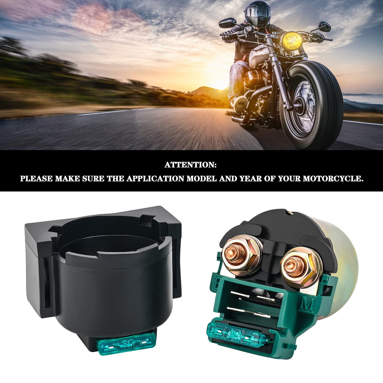 AHL Starter Solenoid Relay Compatible with Honda GL500 & GL500 Silver Wing Interstate 1981-1982 - Motorcycle Engine Starting System Replacement Part for Smooth Ignition & Reliable Performance