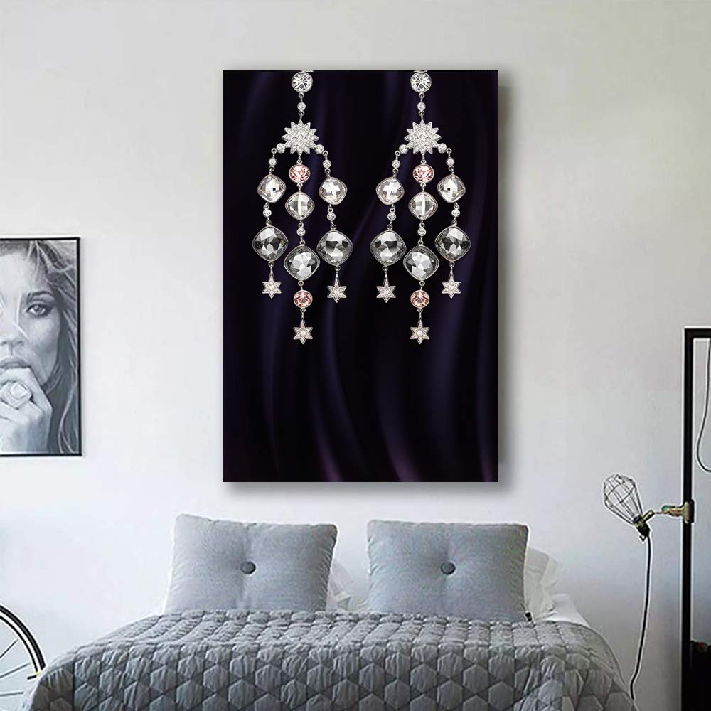 Elegant Jewelry Giclee Canvas Wall Art - 32x48 Inches, Premium Home Decoration for Bedroom, Living Room, and House Interior Design