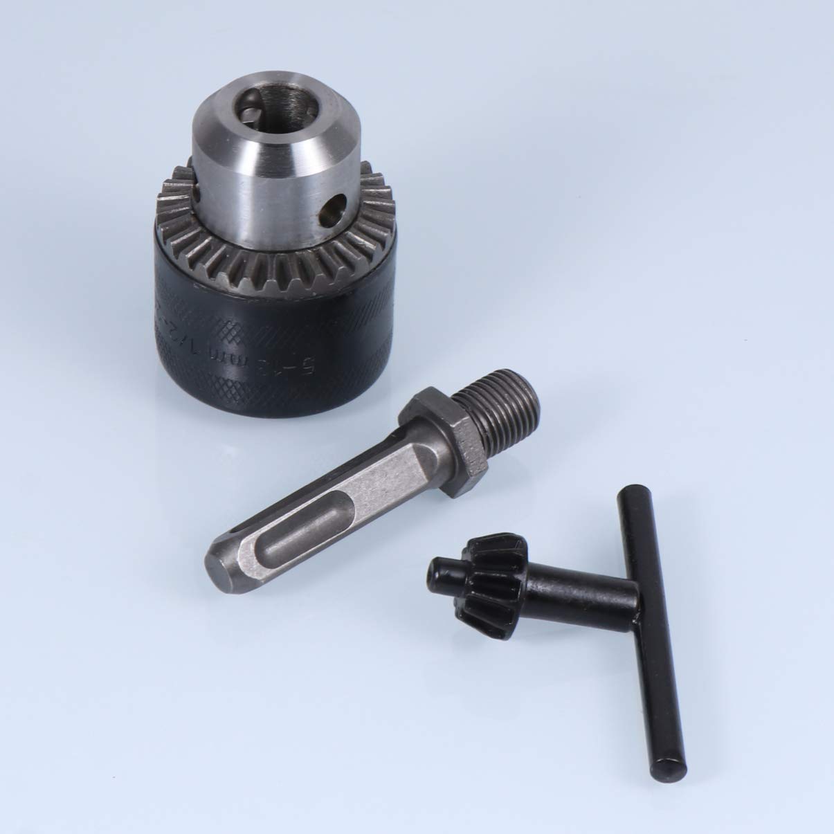 DOITOOL Keyless Drill Chuck Set - 3-Piece Black Drill Chuck Adapter for Easy & Quick Bit Changes - Perfect for DIY Projects, Woodworking, and Metal Drilling