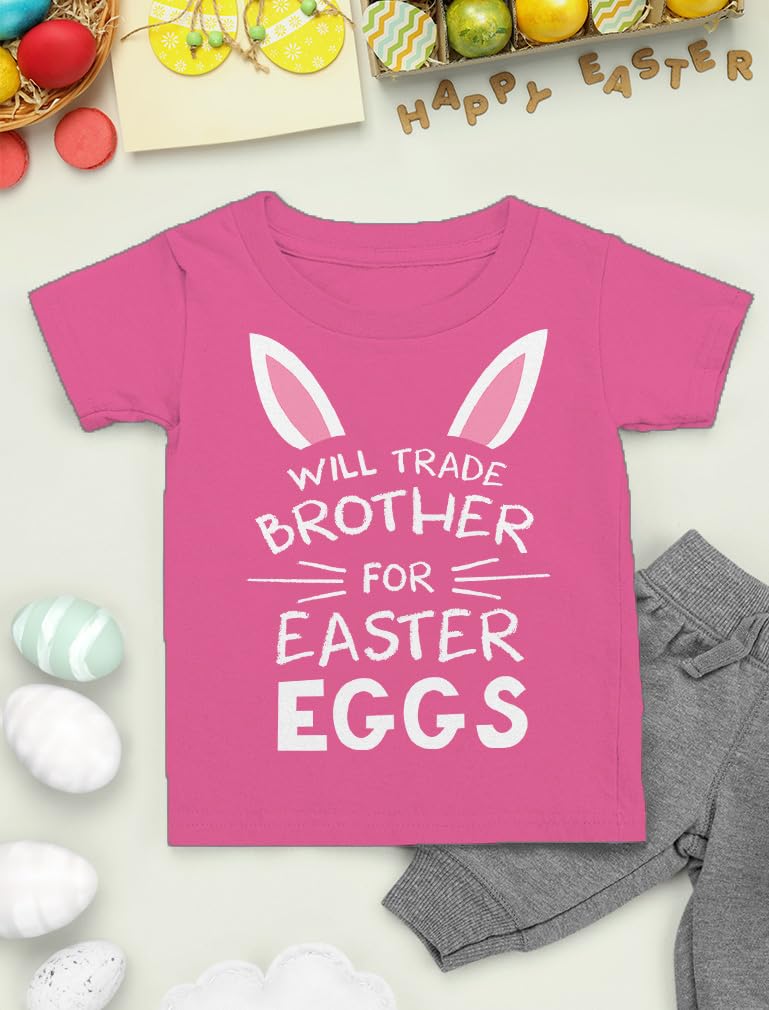 Funny Easter Egg Hunting Siblings T-Shirt for Toddler & Youth Boys & Girls - Cute Brother Sister Matching Outfits for Easter Egg Hunt & Spring Family Activities