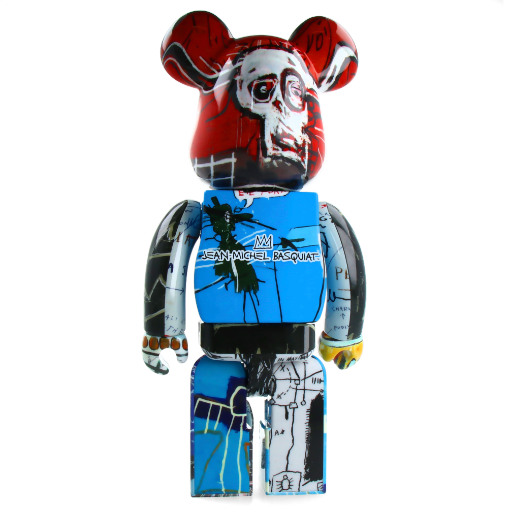 400% + 100% Bearbrick Jean Michel Basquiat Special Edition Collectible Art Toy - Limited Edition Designer Vinyl Figure for Home Decor & Art Collection