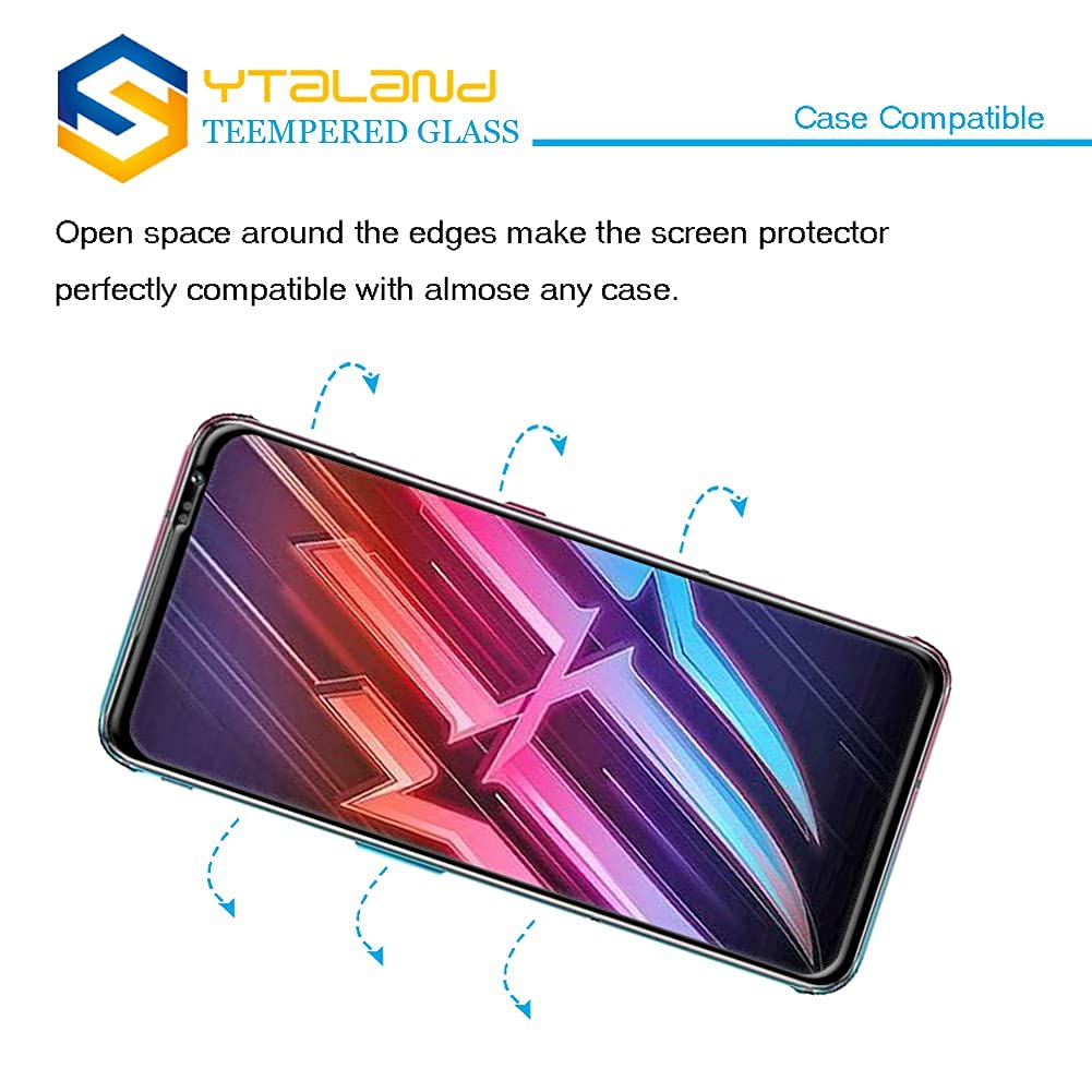 Ytaland [2 Pack] 9H Hardness Tempered Glass Screen Protector for Red Magic 6/6 Pro/6S Pro - Full Coverage, Bubble-Free, Anti-Scratch - Perfect for Gaming, Daily Use & Screen Protection