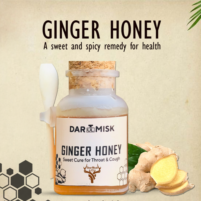 100% Pure Organic Edible Ginger Honey - 4.4oz (125g) Natural Immune Support | Perfect for Tea, Baking & Wellness Drinks