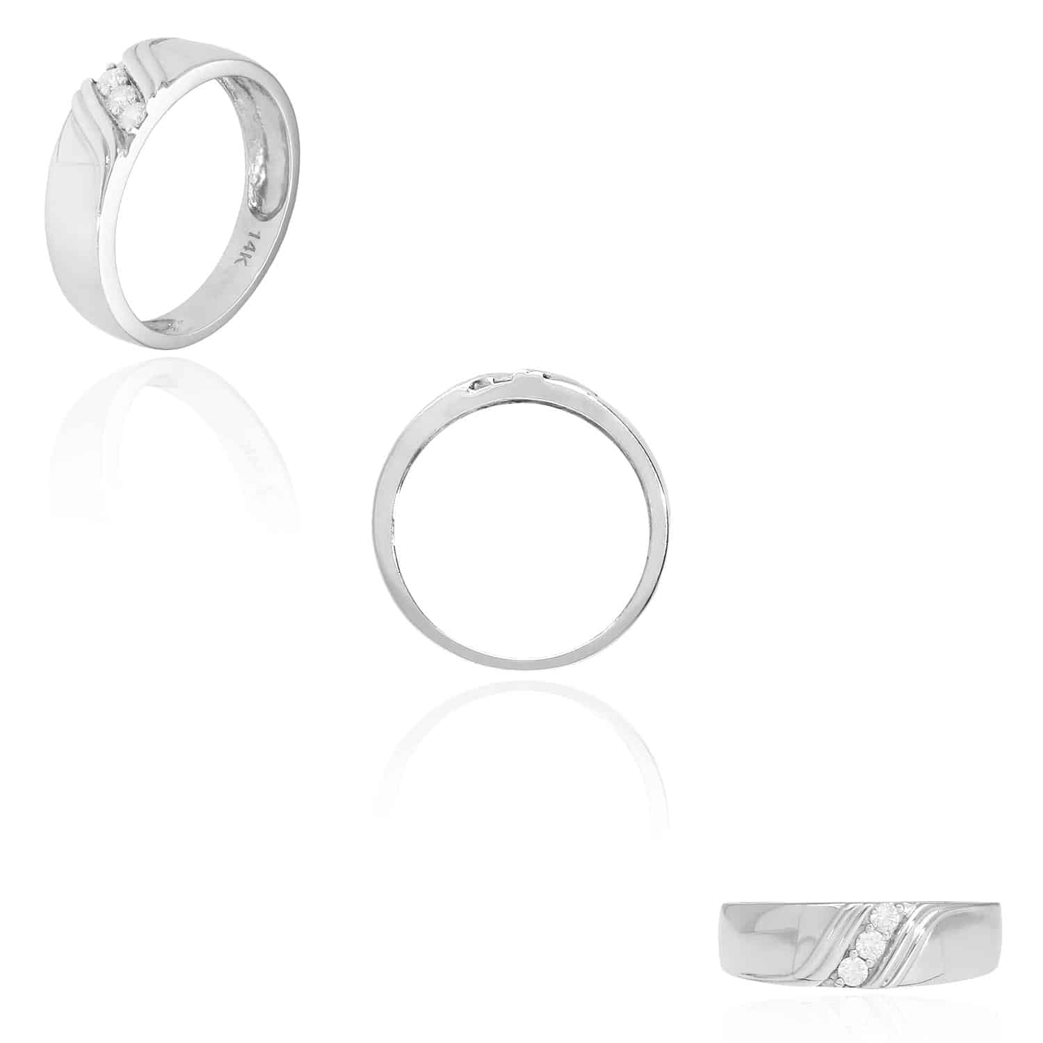 14K White Gold 1.3CTW Cubic Zirconia His & Hers Engagement Wedding Ring Set - Size 8.5 & 9 - Perfect for Proposals, Anniversaries, and Bridal Jewelry Gifts