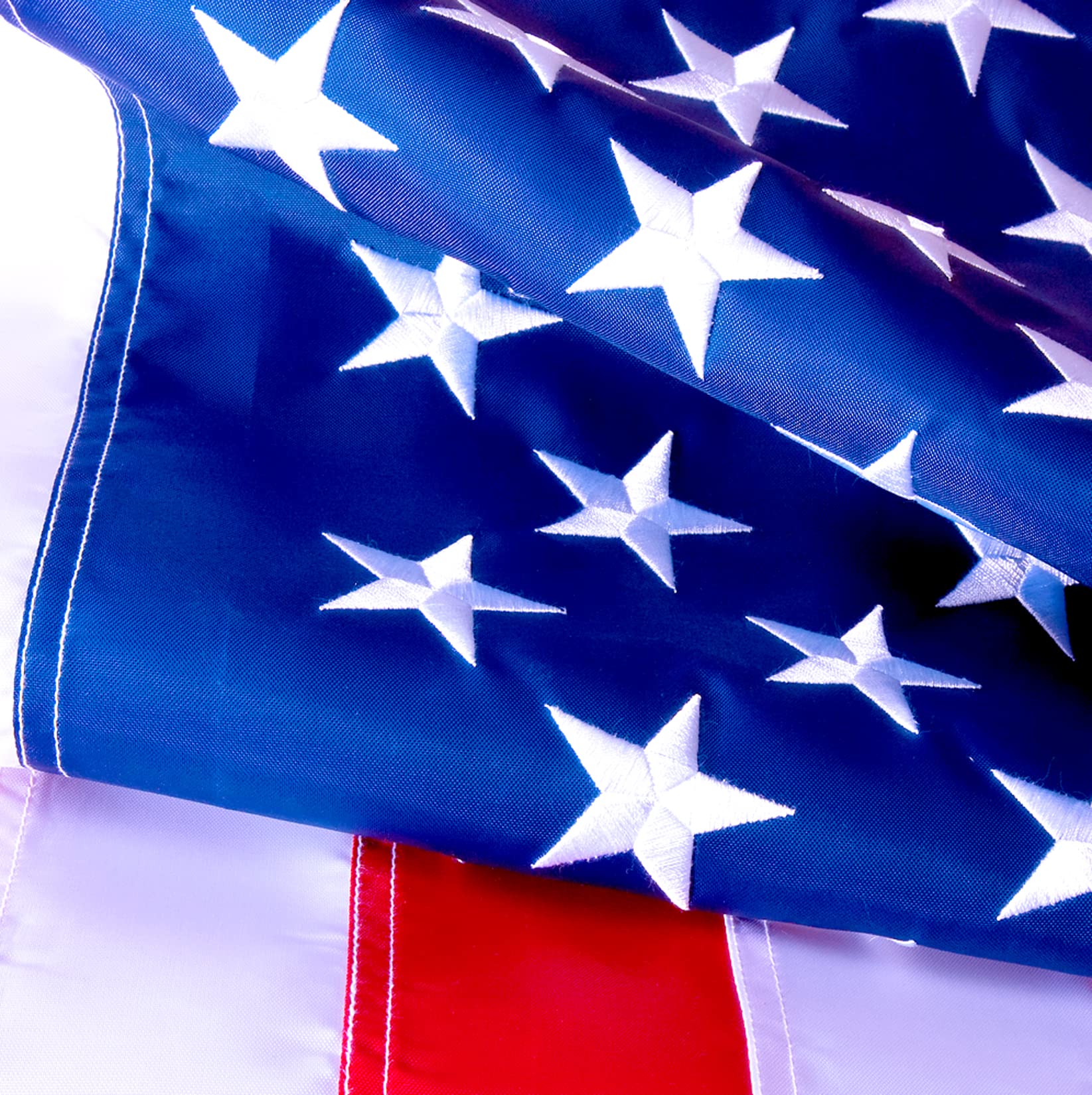 2X3 USA Flag - Heavy Duty Sewn Nylon American Flag with Embroidered Stars, Weatherproof Outdoor US Flag for Porch, Garden & Patriotic Decorations