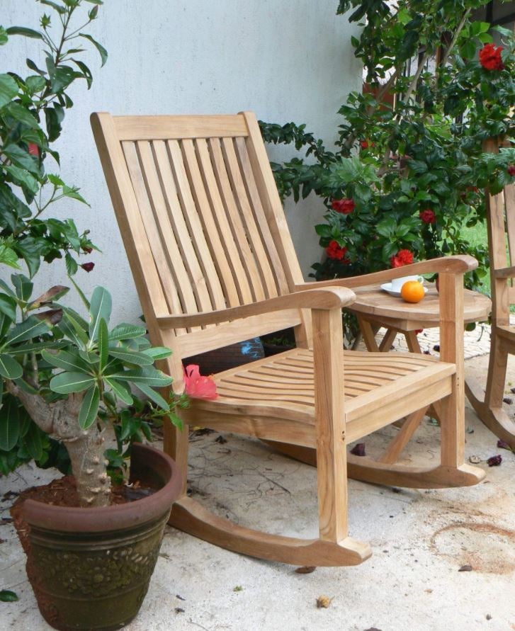 Anderson Teak Del Amo Rocking Armchair CHR 101 - Premium Outdoor Patio Furniture for Relaxing in Garden, Porch or Backyard