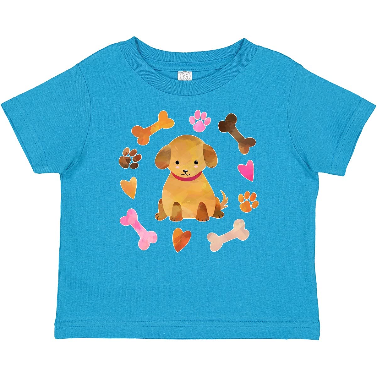 Inktastic Cute Puppy Valentine Baby T-Shirt with Hearts & Bones Design - Perfect for Valentine's Day, Birthday Gifts & Casual Wear