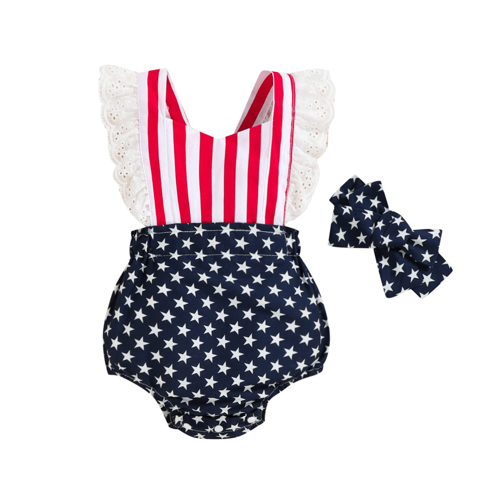 Baby Girls Summer Romper Outfit - Long Sleeve Bodysuit with Matching Headband | Cute Infant Dress for Playdates, Beach Trips & Photo Shoots