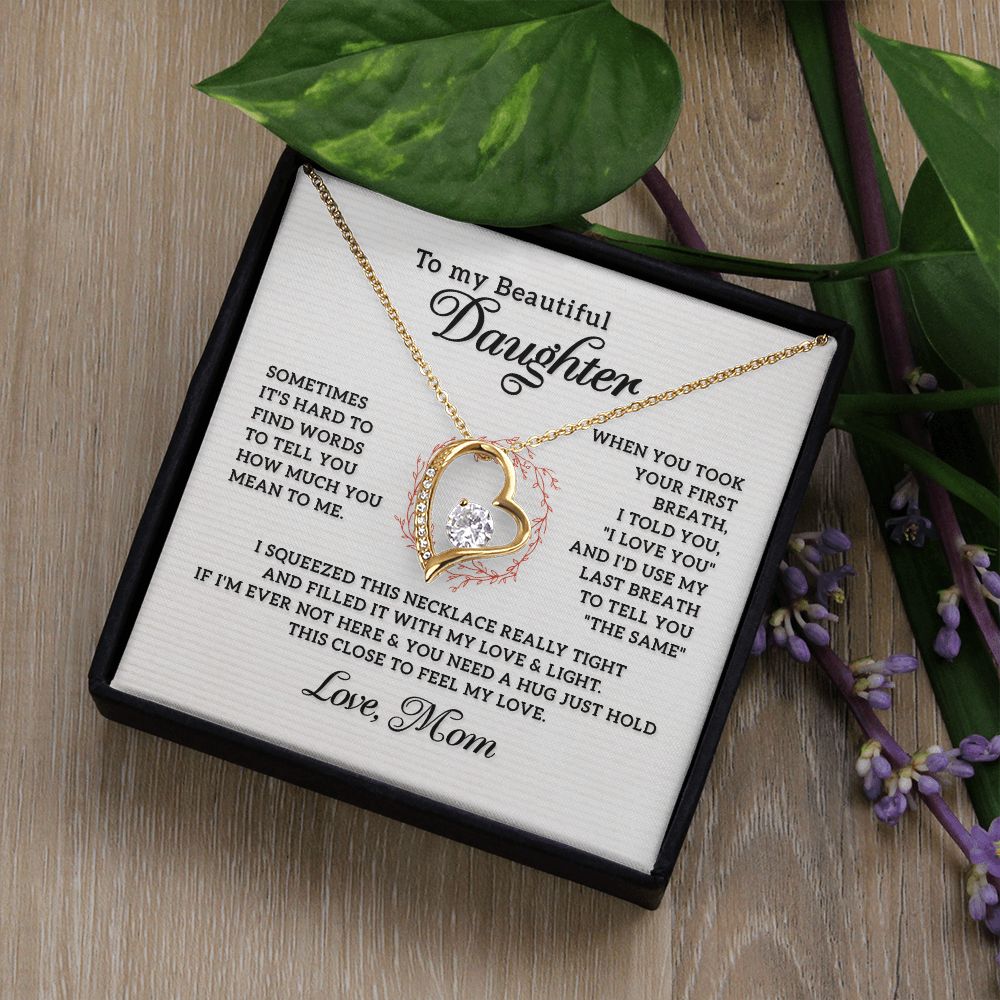 Heart Necklace for Daughter - Thoughtful Birthday & Christmas Gift from Mom - Perfect for Special Occasions & Everyday Wear